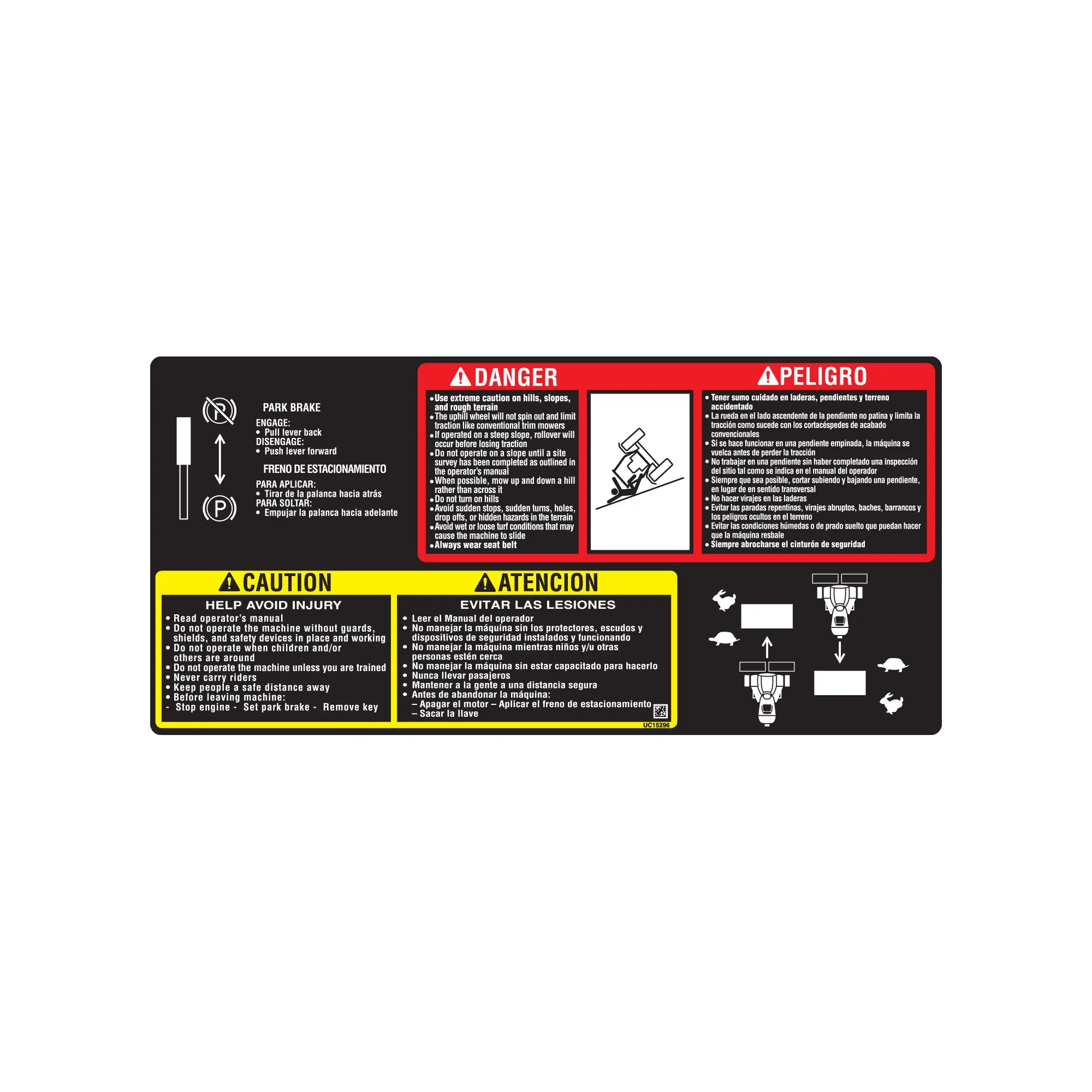 John Deere Rough Terrain Warning Decal - UC15296