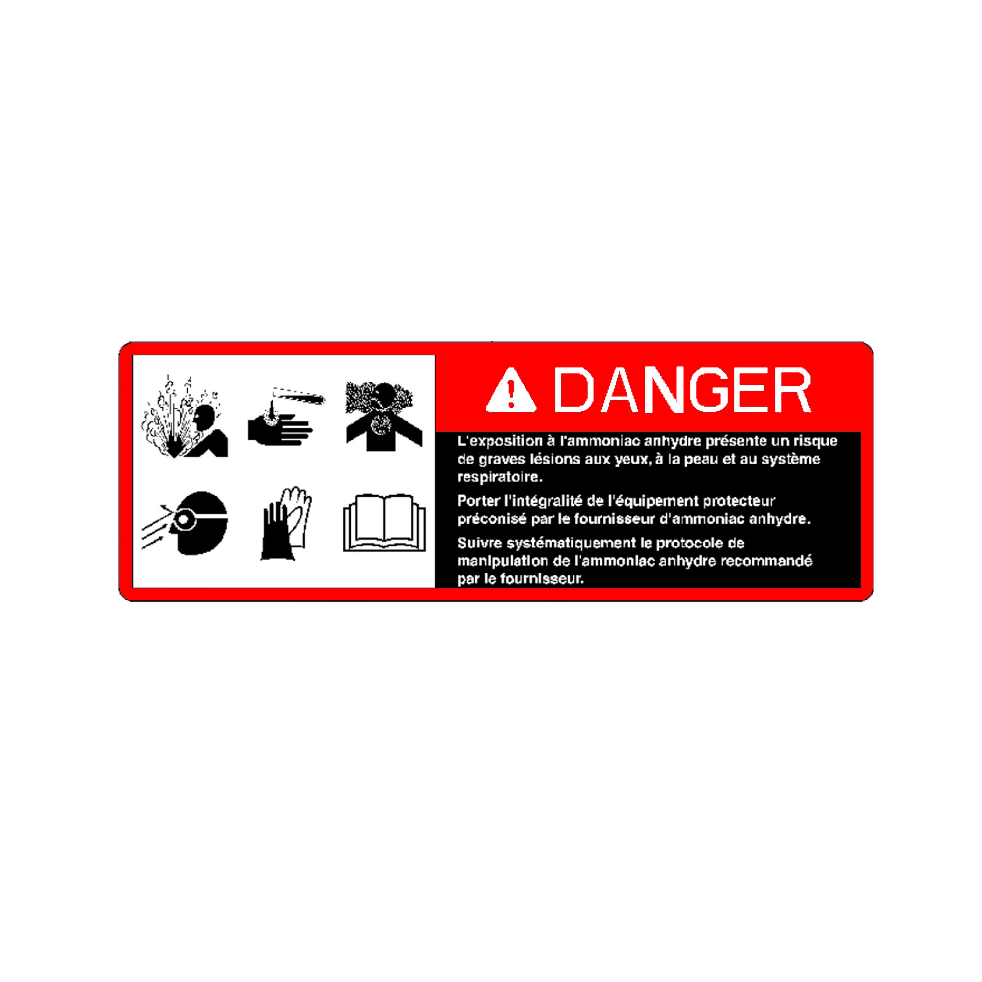 SIGN, DANGER, ANHYDROUS, FRENCH