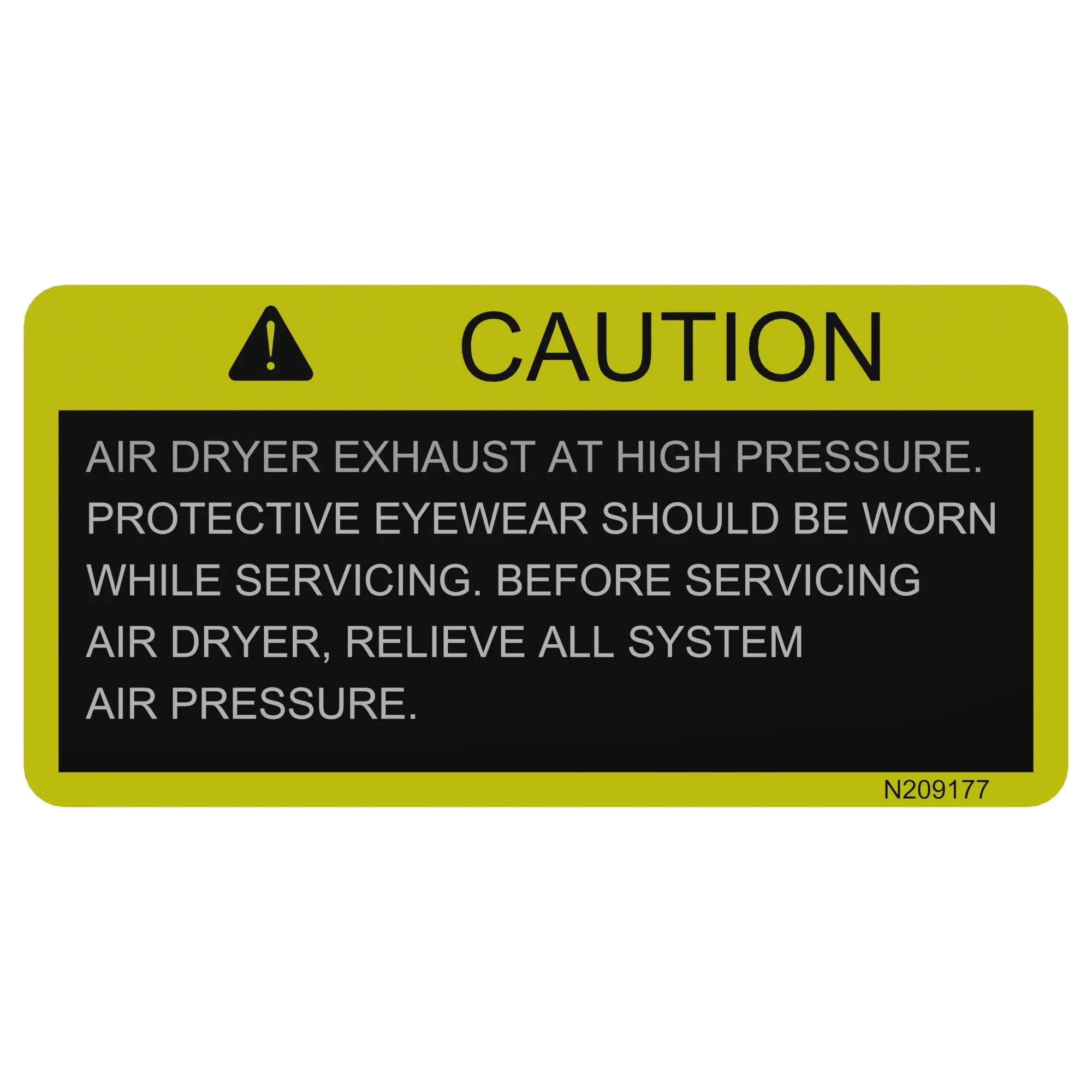 John Deere Safety Air Dryer Label - N209177