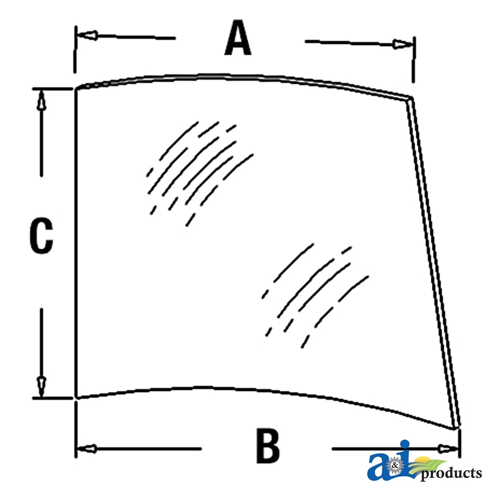 A&I Products Upper Right Side Windowpane - A-L58953
