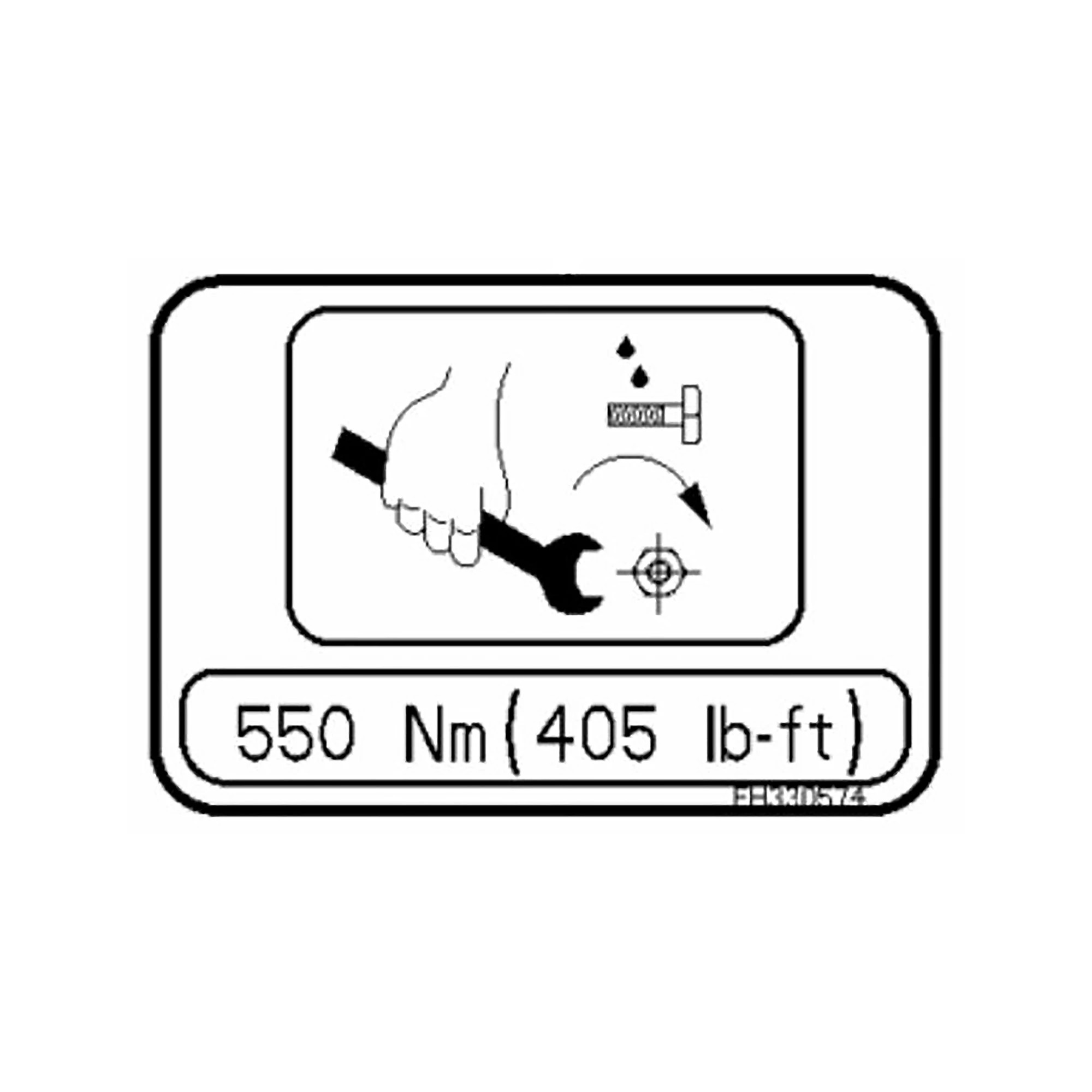John Deere Roll Bolt torque Text Free Label - FH330574