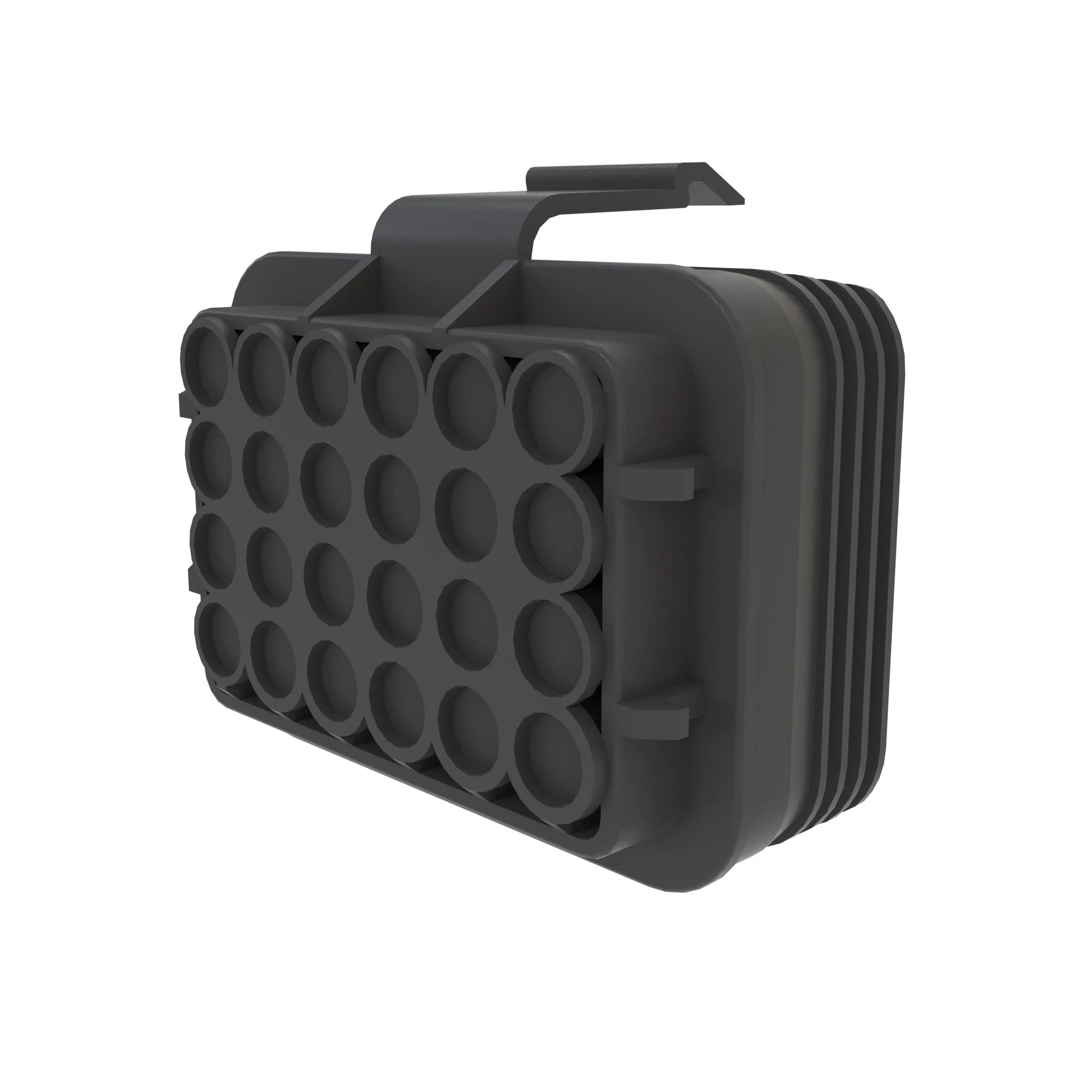 CONN GEP 24W MS BLK PLSTC