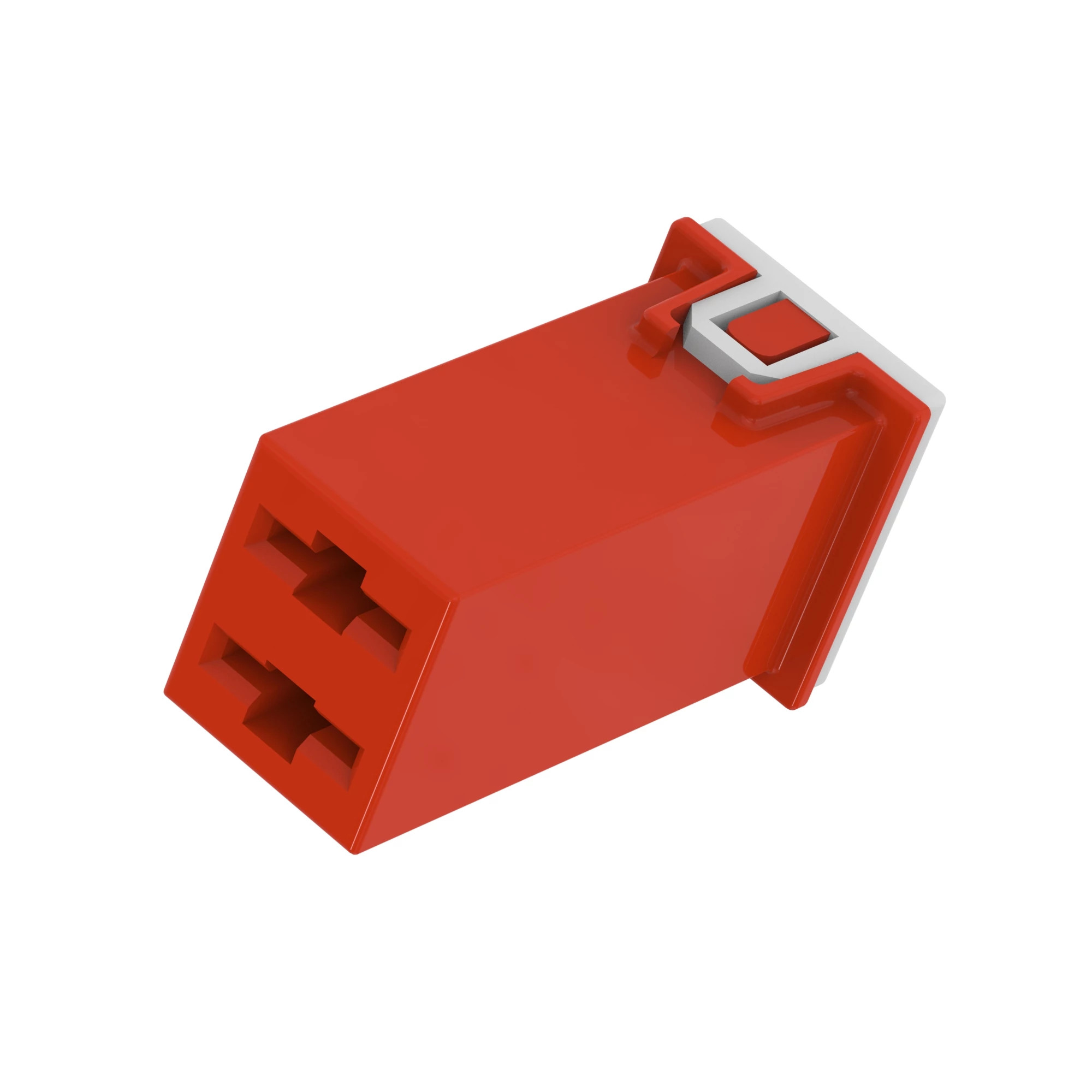 John Deere 0 Ampere, red body, natural/clear top window, JCase cartridge -