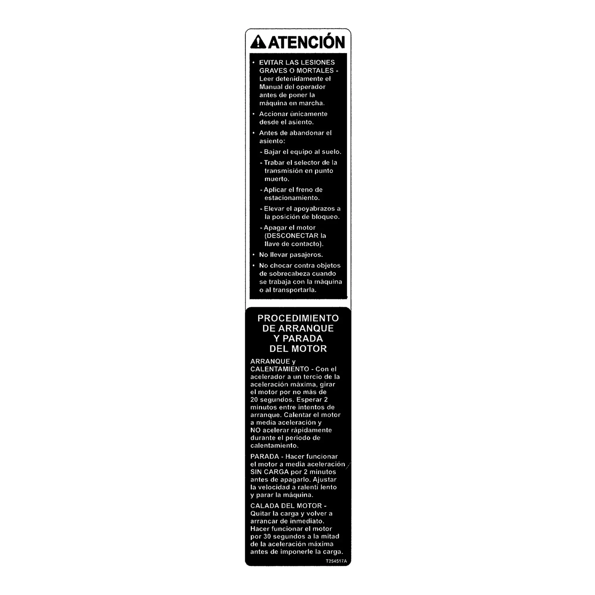 John Deere Safety Sign - T254517