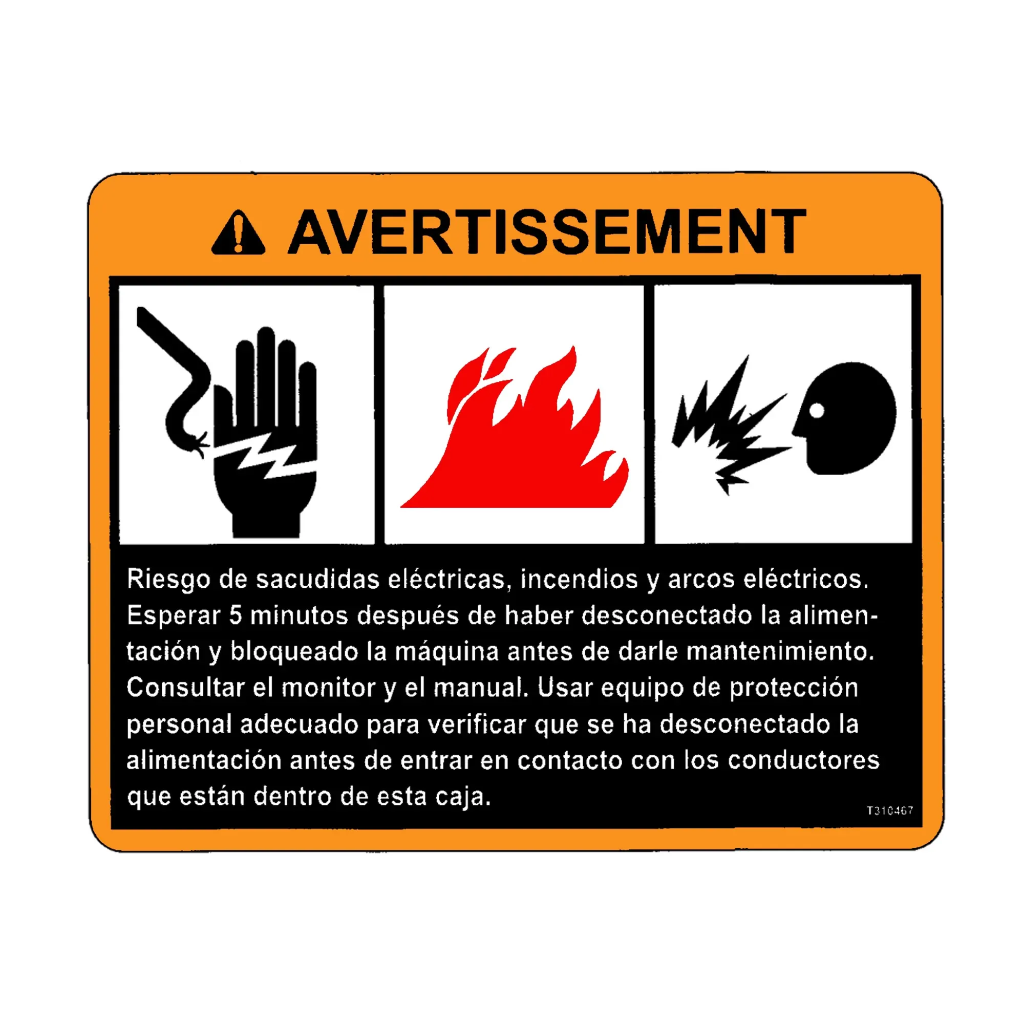 Label, Warning, Inverter Spanish