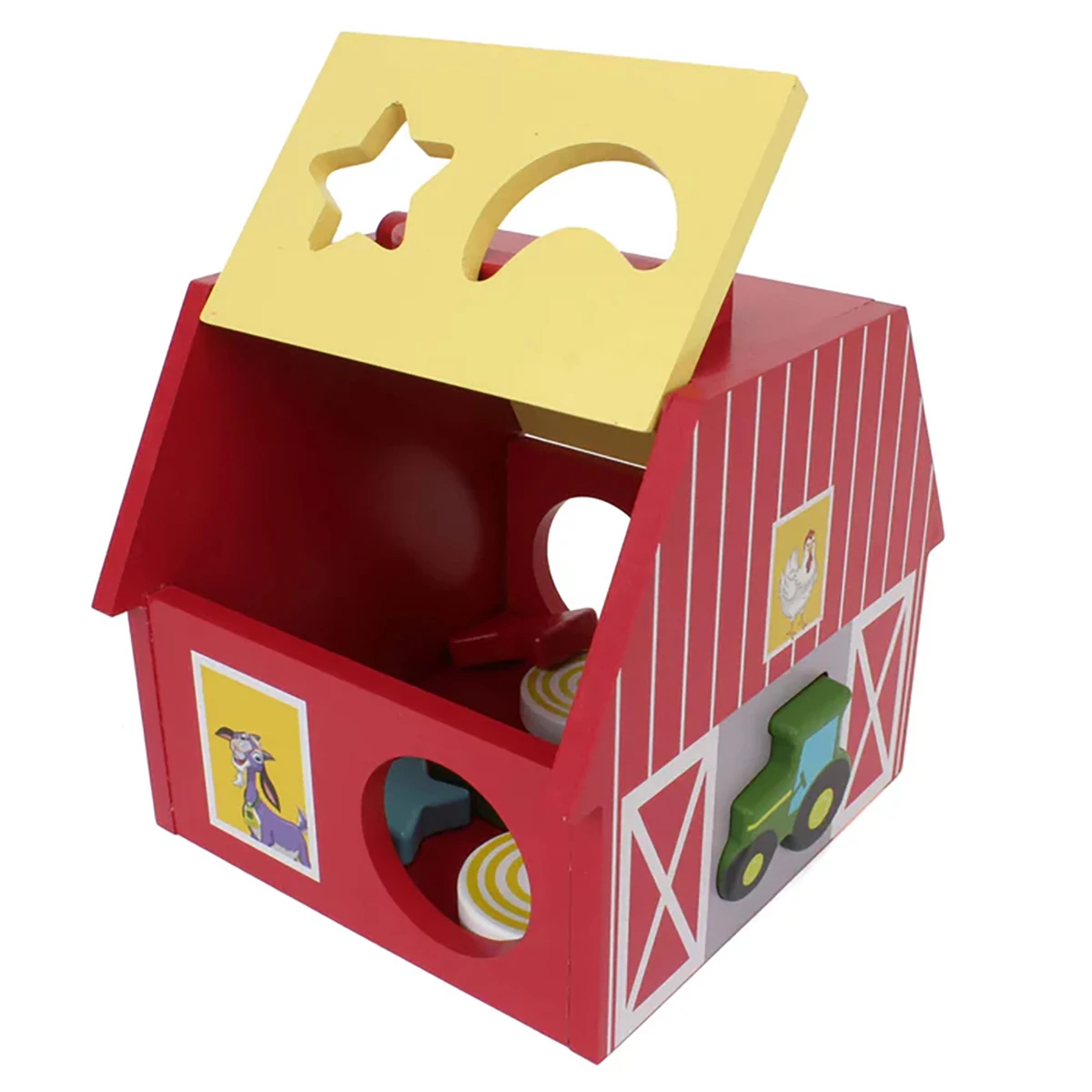 Wooden Barn with Shapes