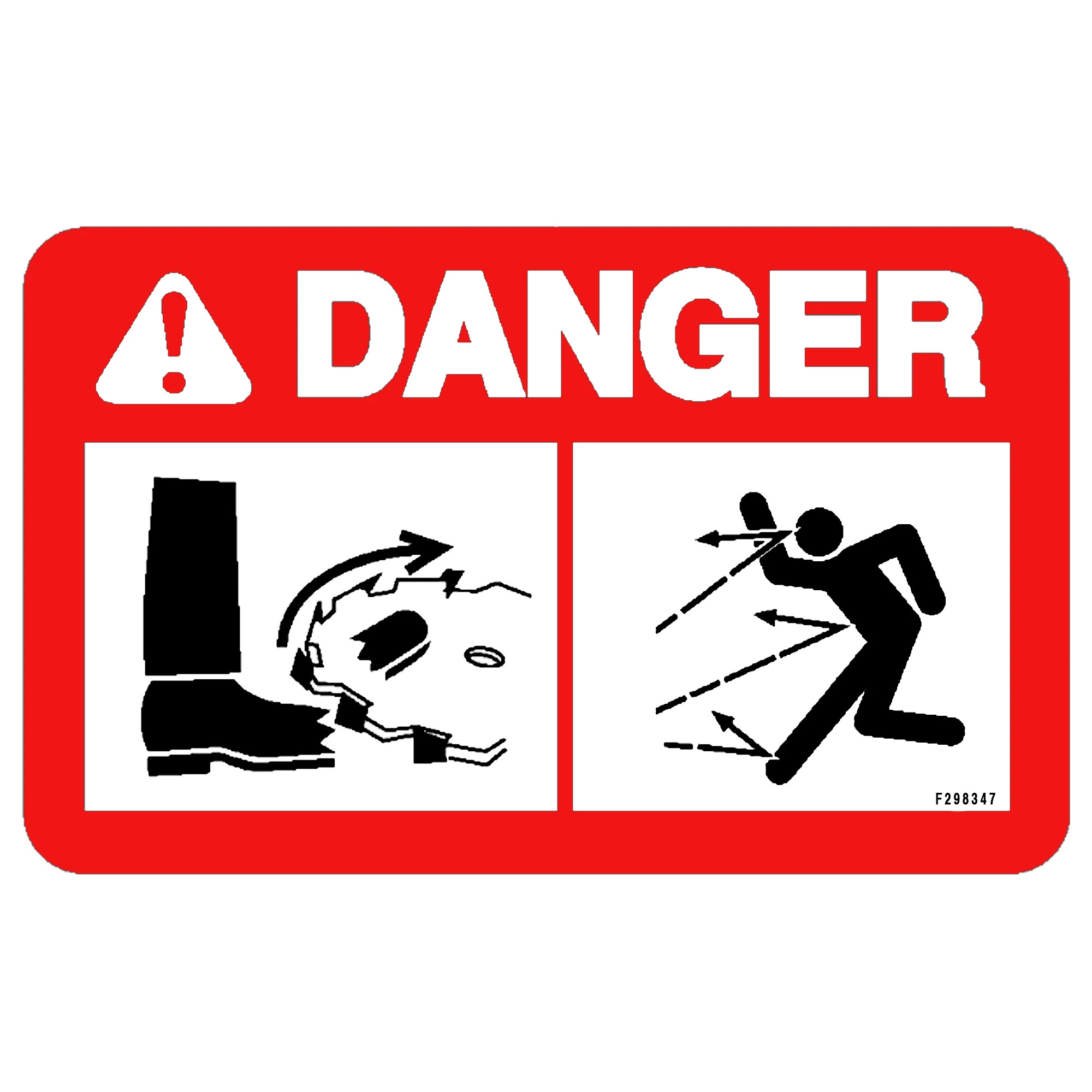 John Deere Safety Sign, Saw Blades Danger - F298347