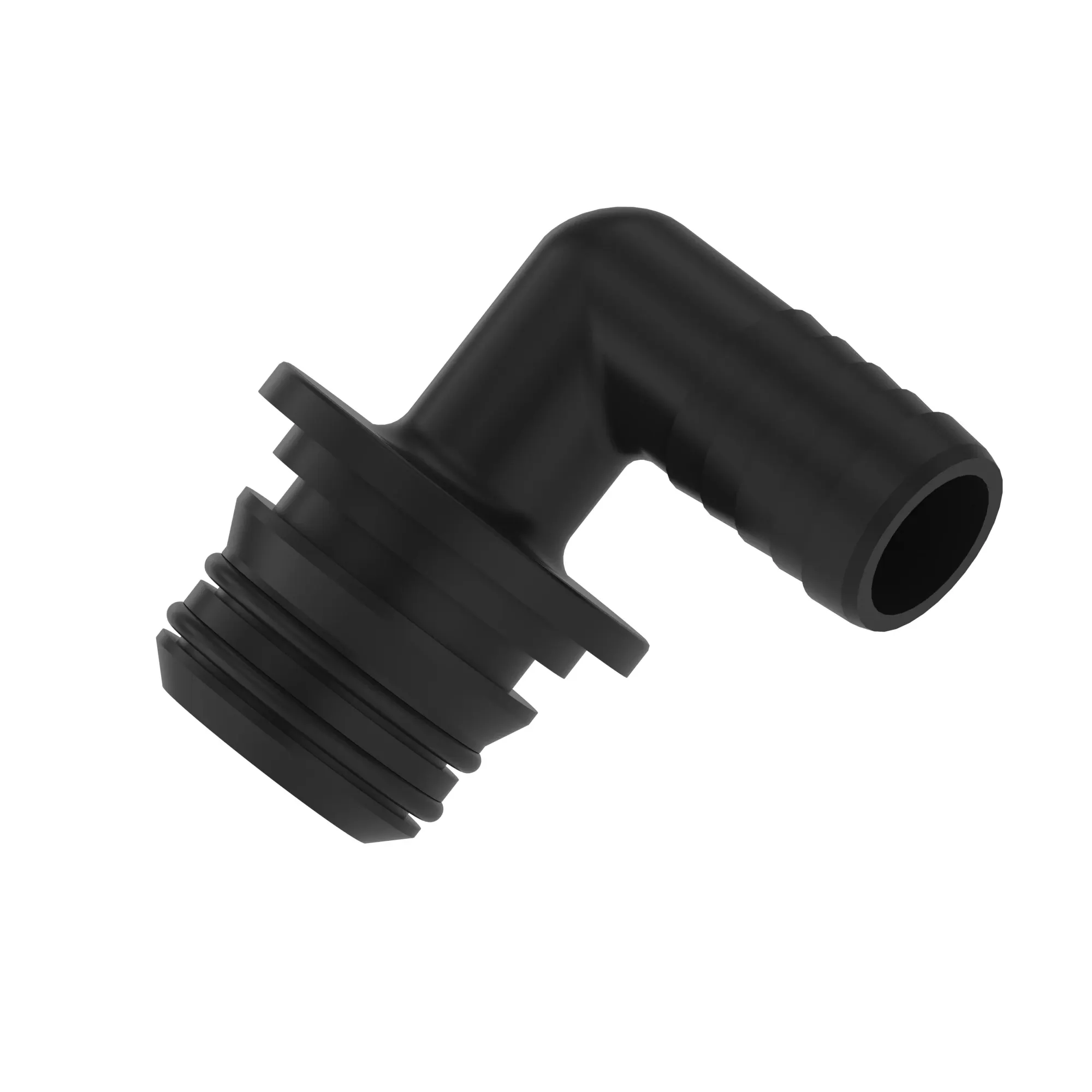 HOSE BARB ASSY W/ O-RINGS, 90 DEG