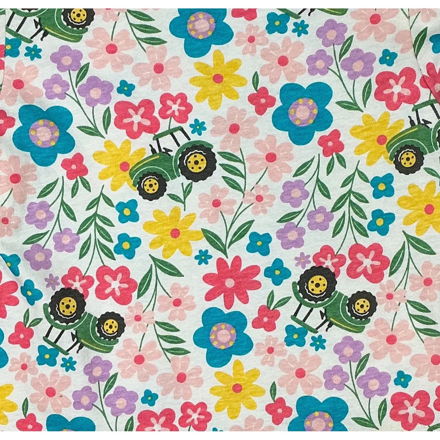 Toddler Tractors and Flowers Long Sleeve T-Shirt