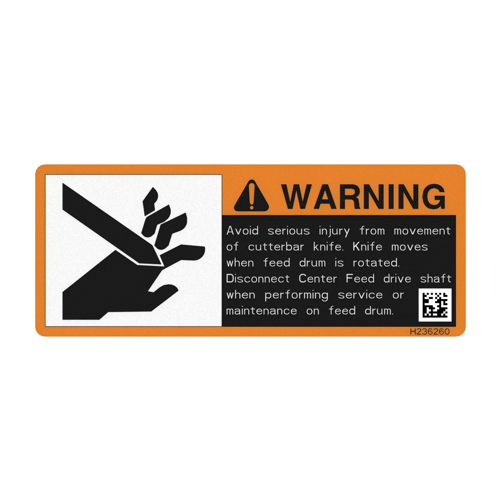SAFETY SIGN, CUTTERBAR SAFETY SIGN