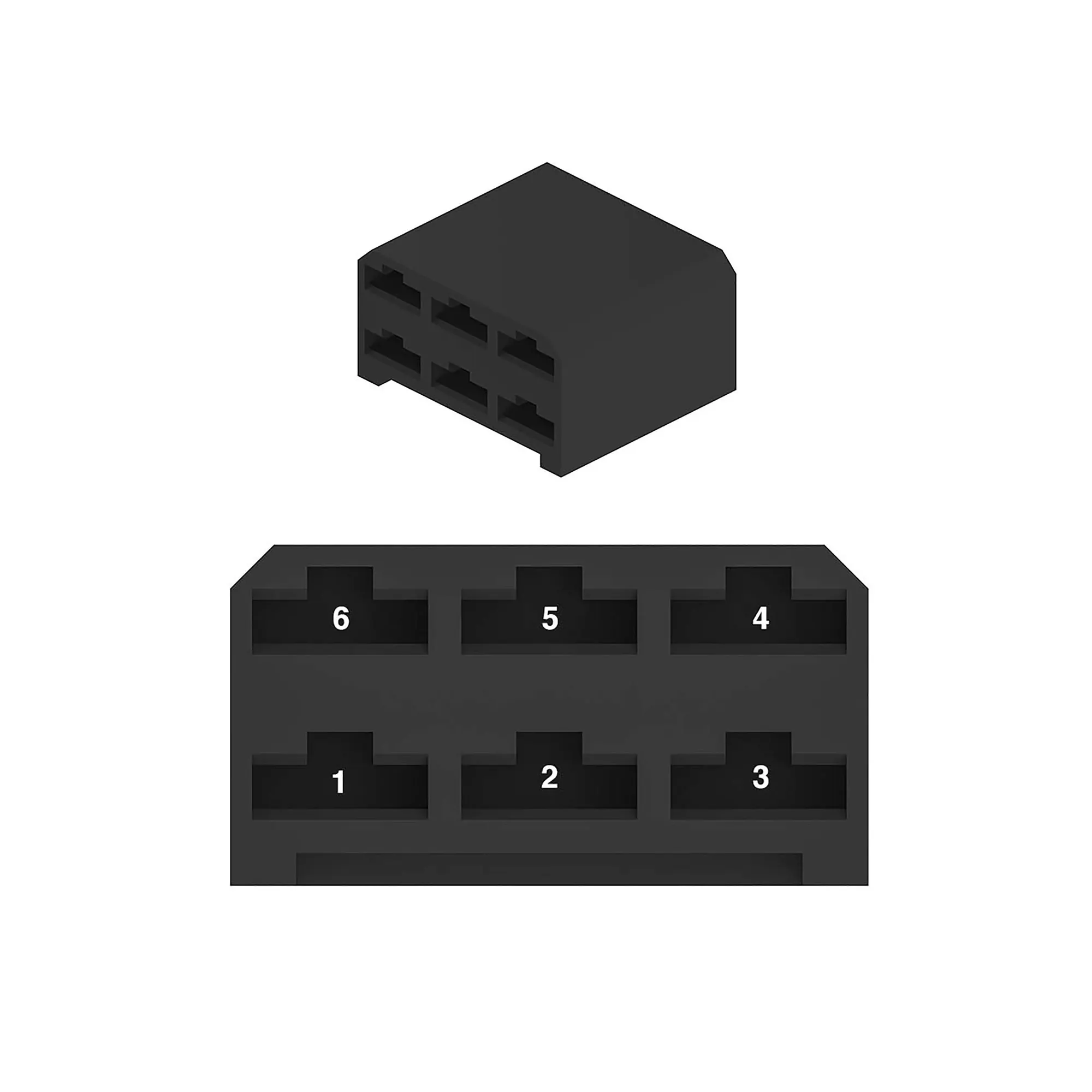 Conn Tyco Faston 6W F Blk Nylon