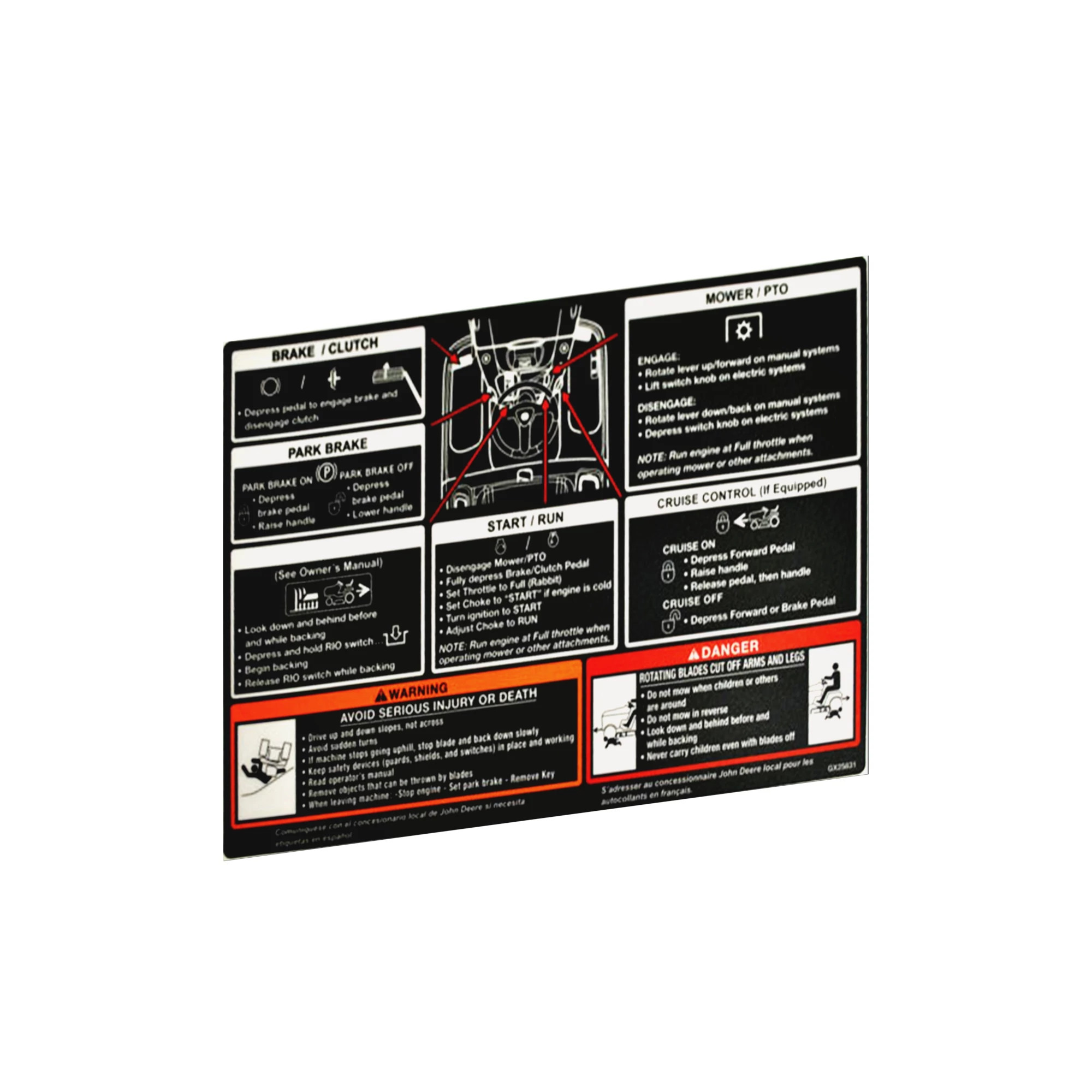 John Deere Tunnel Warning Label - GX25831