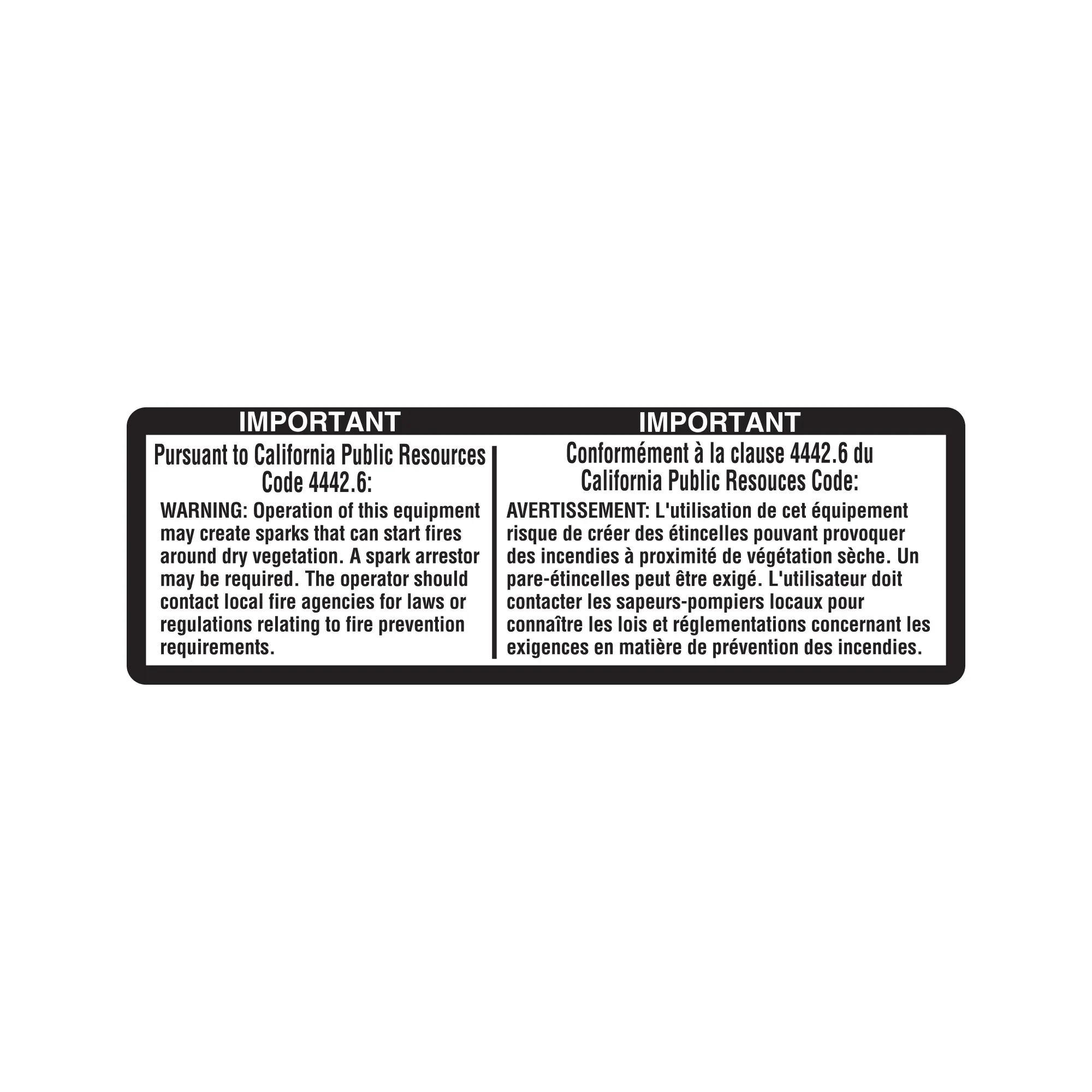 John Deere Spark Arrestor Label - TCU33951