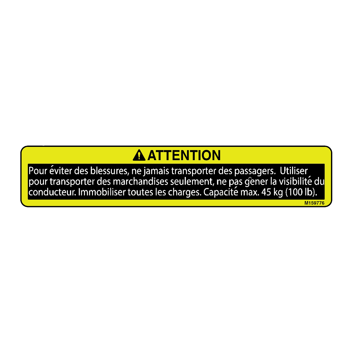 LABEL, MAX WEIGHT WARNING (FRENCH)
