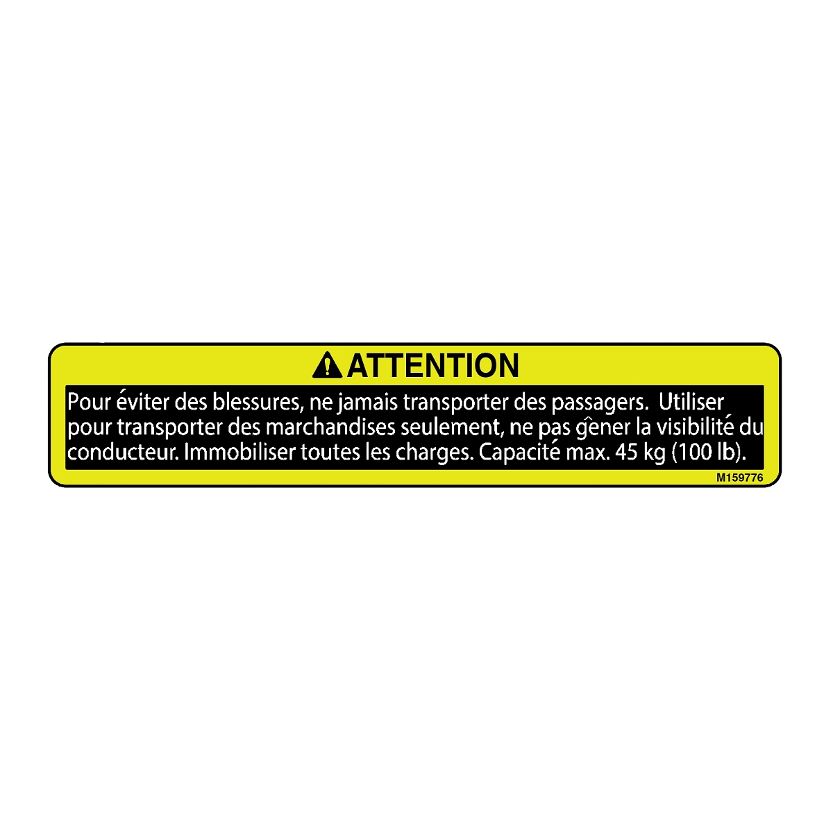 Label, Max Weight Warning (French)