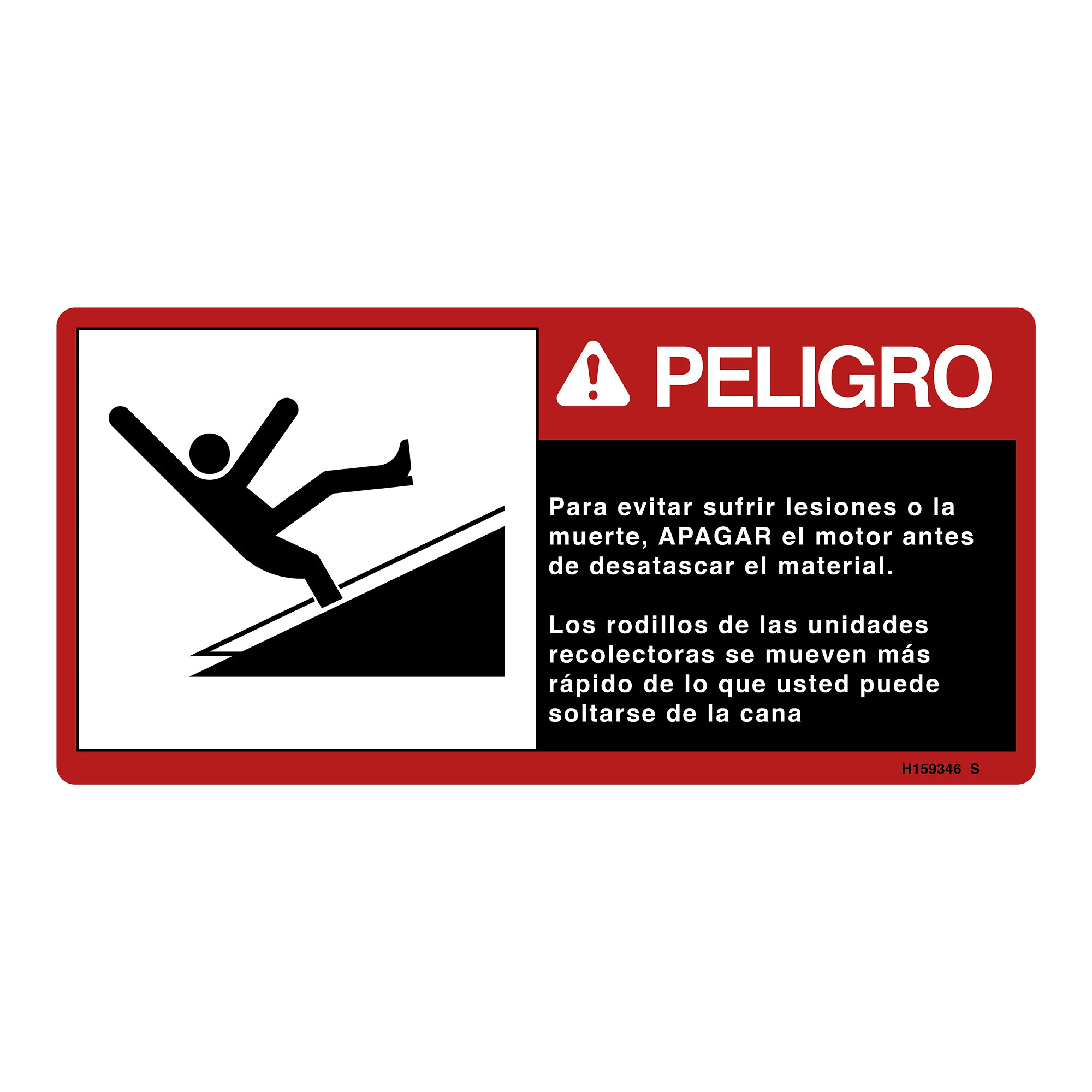 SIGN, DANGER, STALK ROLLS, SPANISH