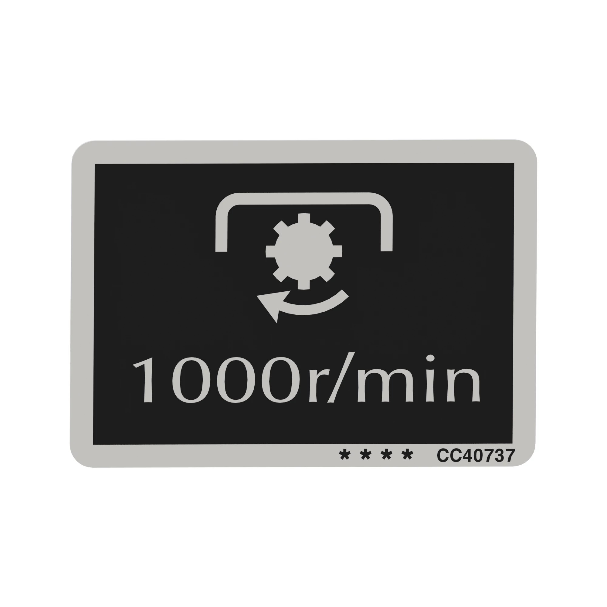 John Deere 1000 R/Min Label - CC40737