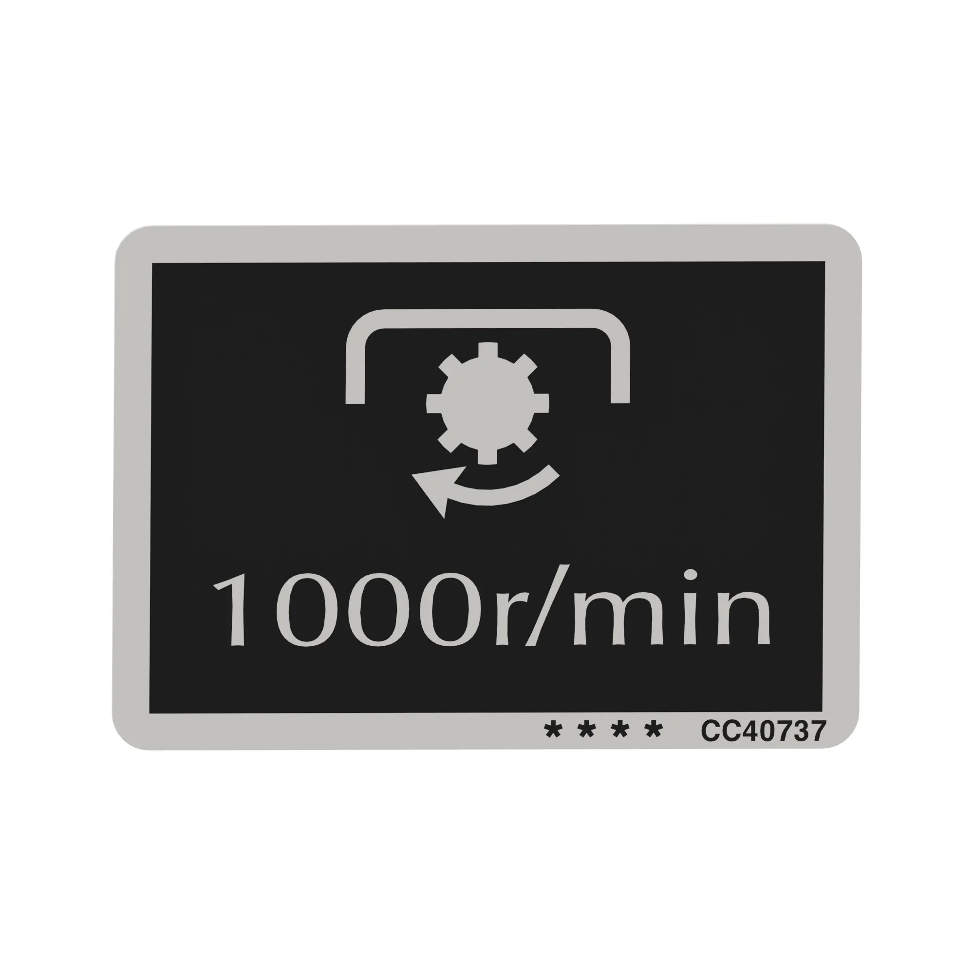 John Deere 1000 R/Min Label - CC40737