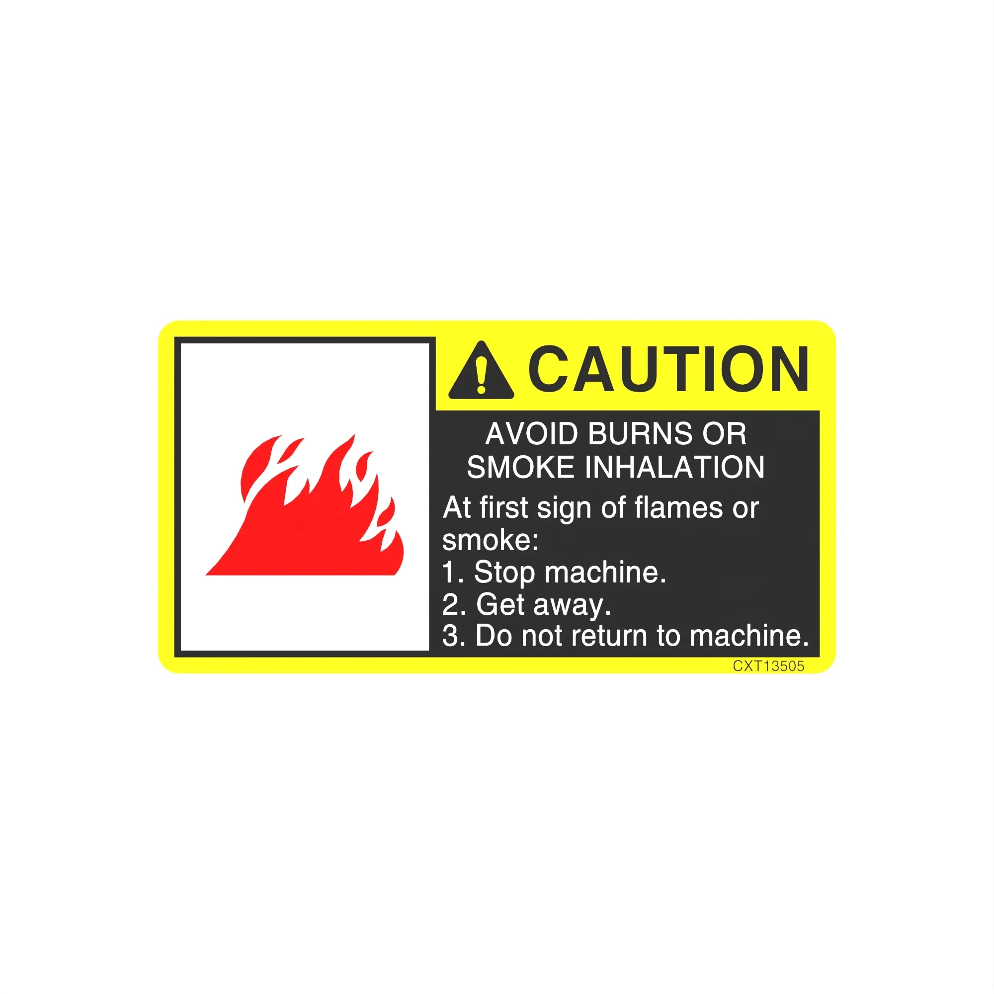 John Deere Fire Safety Label, English - CXT13505