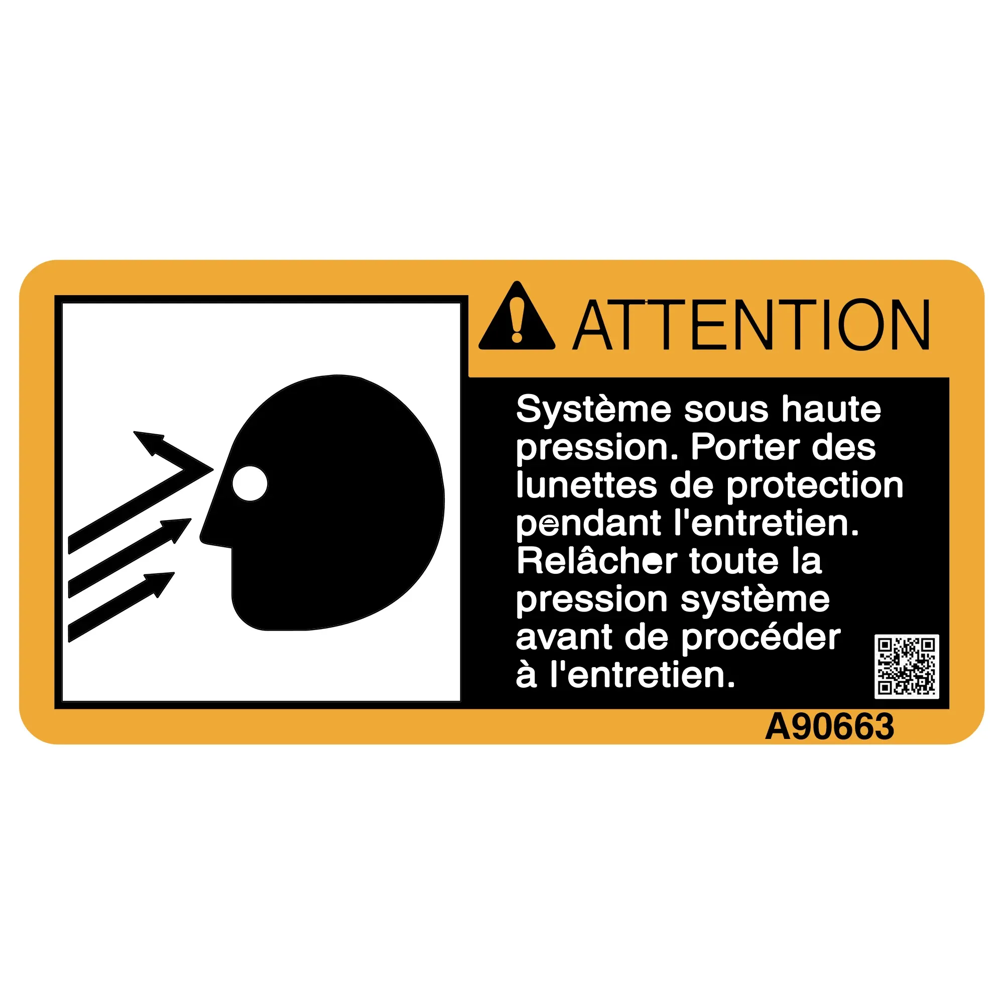 John Deere Caution Label, Compressed Air, French - A90663