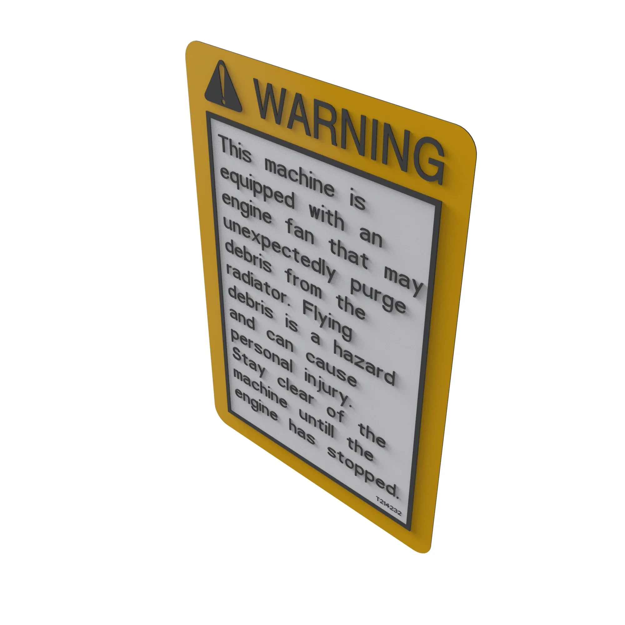 DECAL, WARNING - FAN DEBRIS ENGLISH
