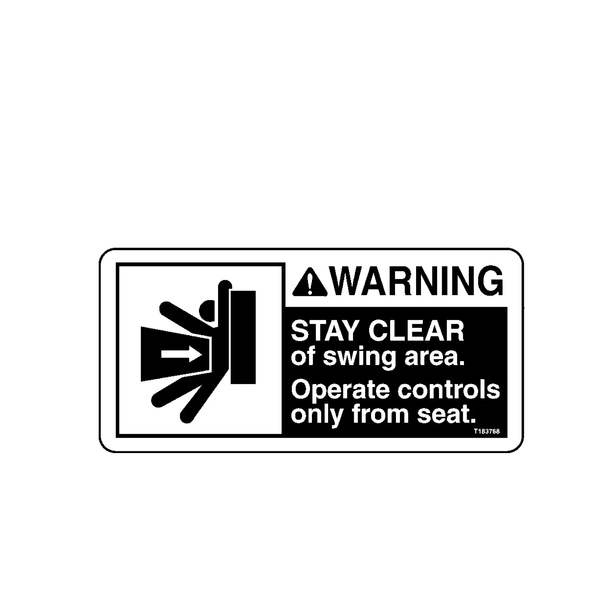 John Deere Stay Clear English Warning Label - T183768