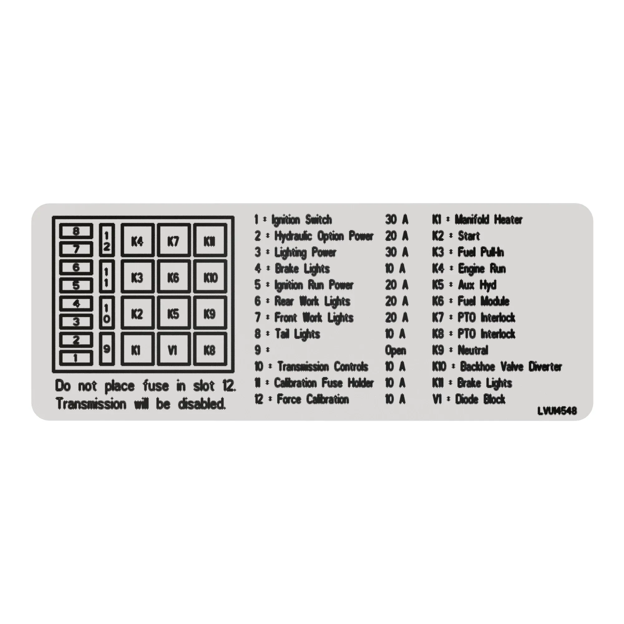 LABEL, FUSE PANEL