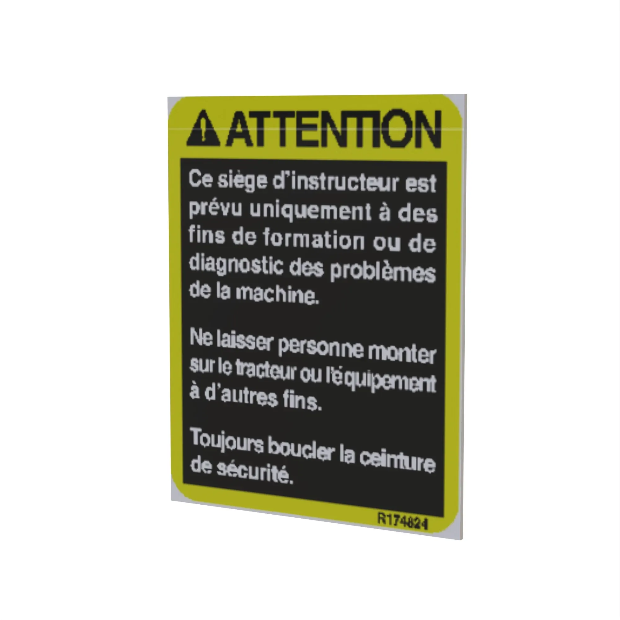 LABEL, INSTRUCTIONAL SEAT  (FRENCH)