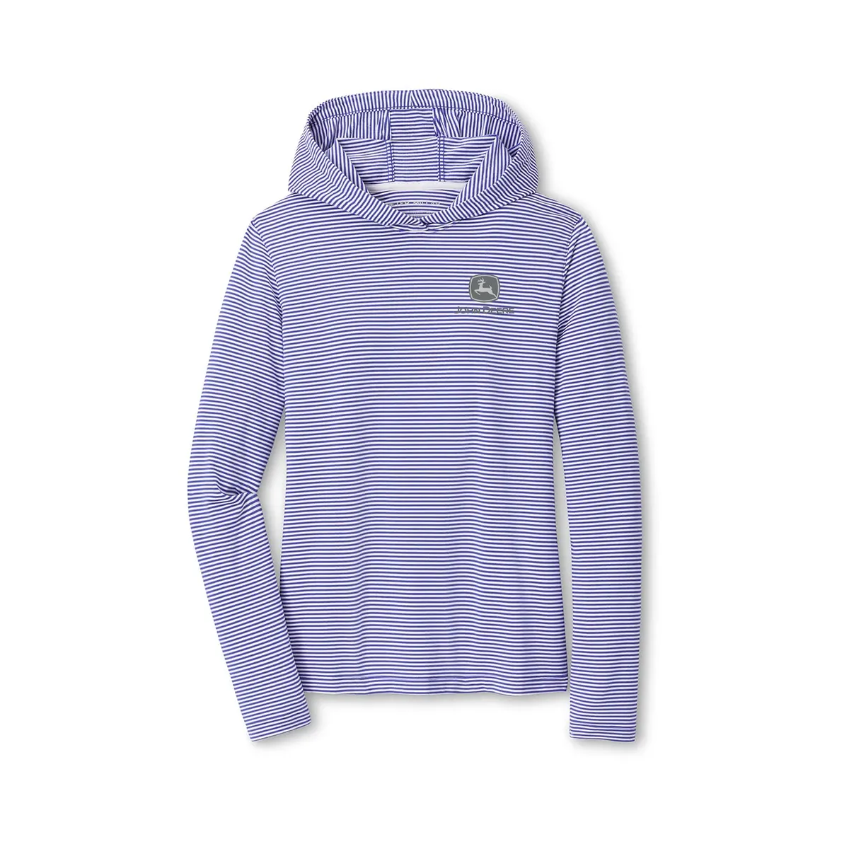 Peter Millar® Women's Stripe Performance Hoodie - Pacific Blue and White