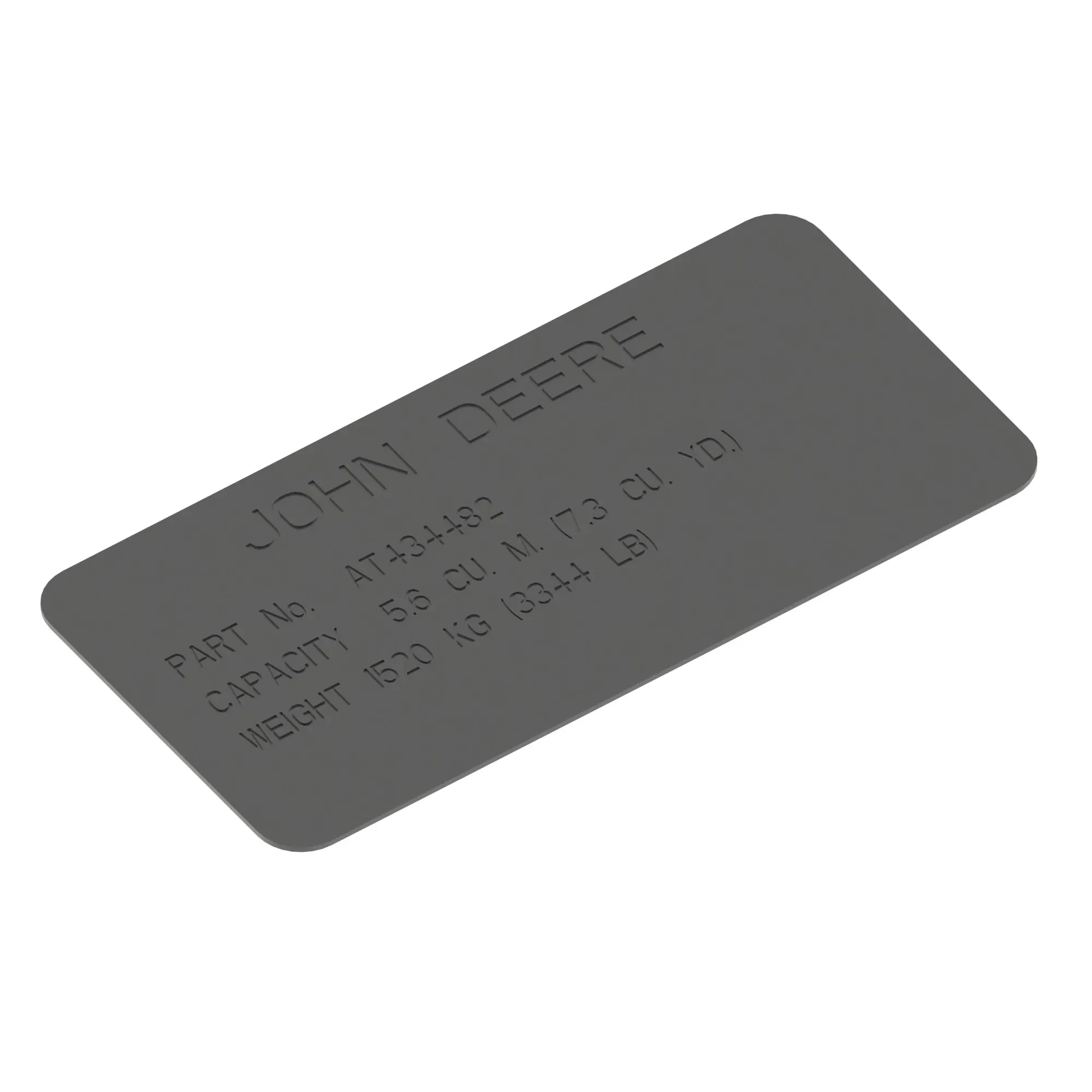John Deere Identification Plate - T341150