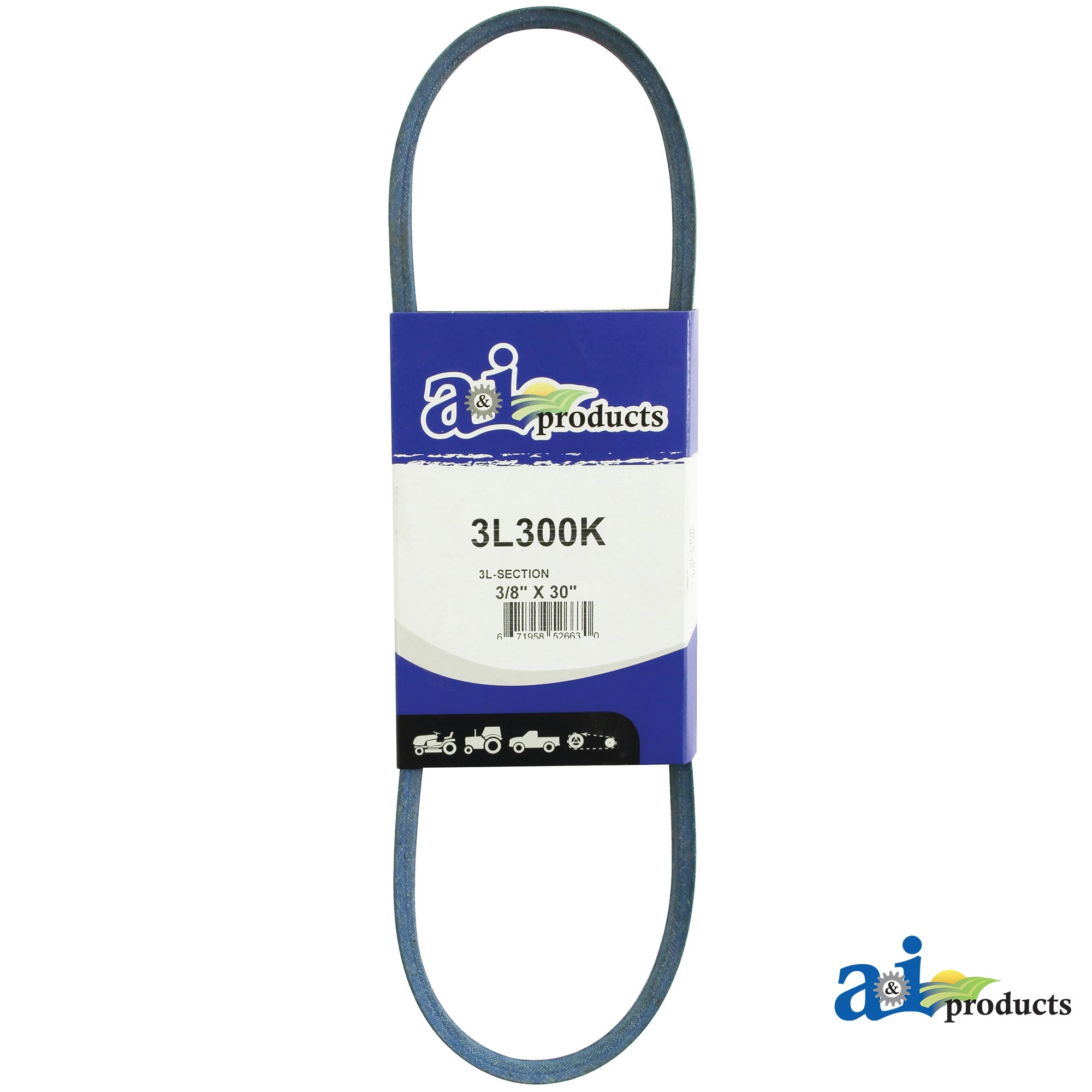 A&I Products 3L Section Snow Blower Drive V-Belt, Effective Length 762 mm (30 inch) - A-3L300K