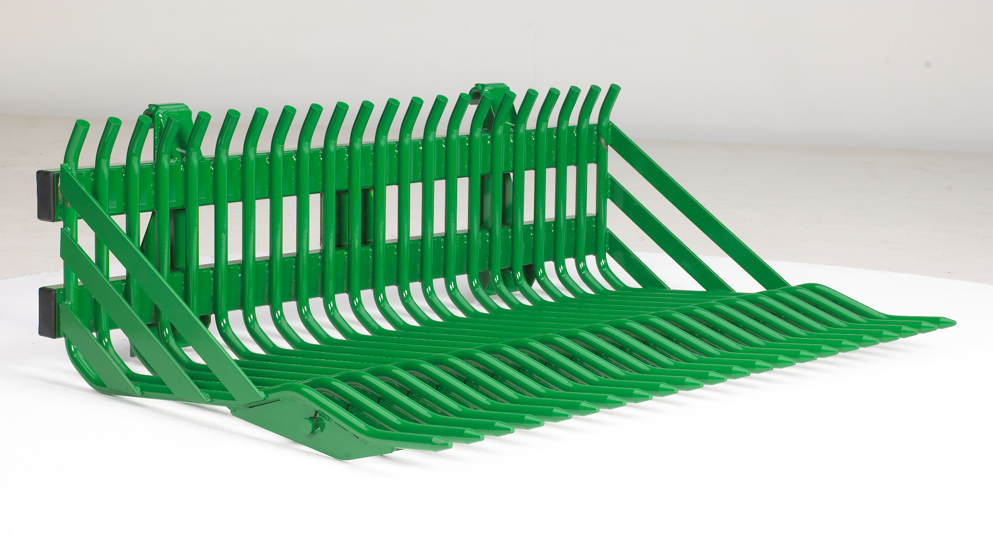 Front right studio view of a green rock bucket