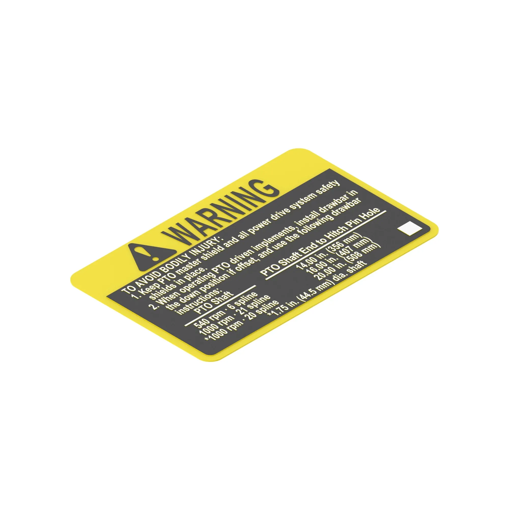 John Deere PTO Safety Label - R132720