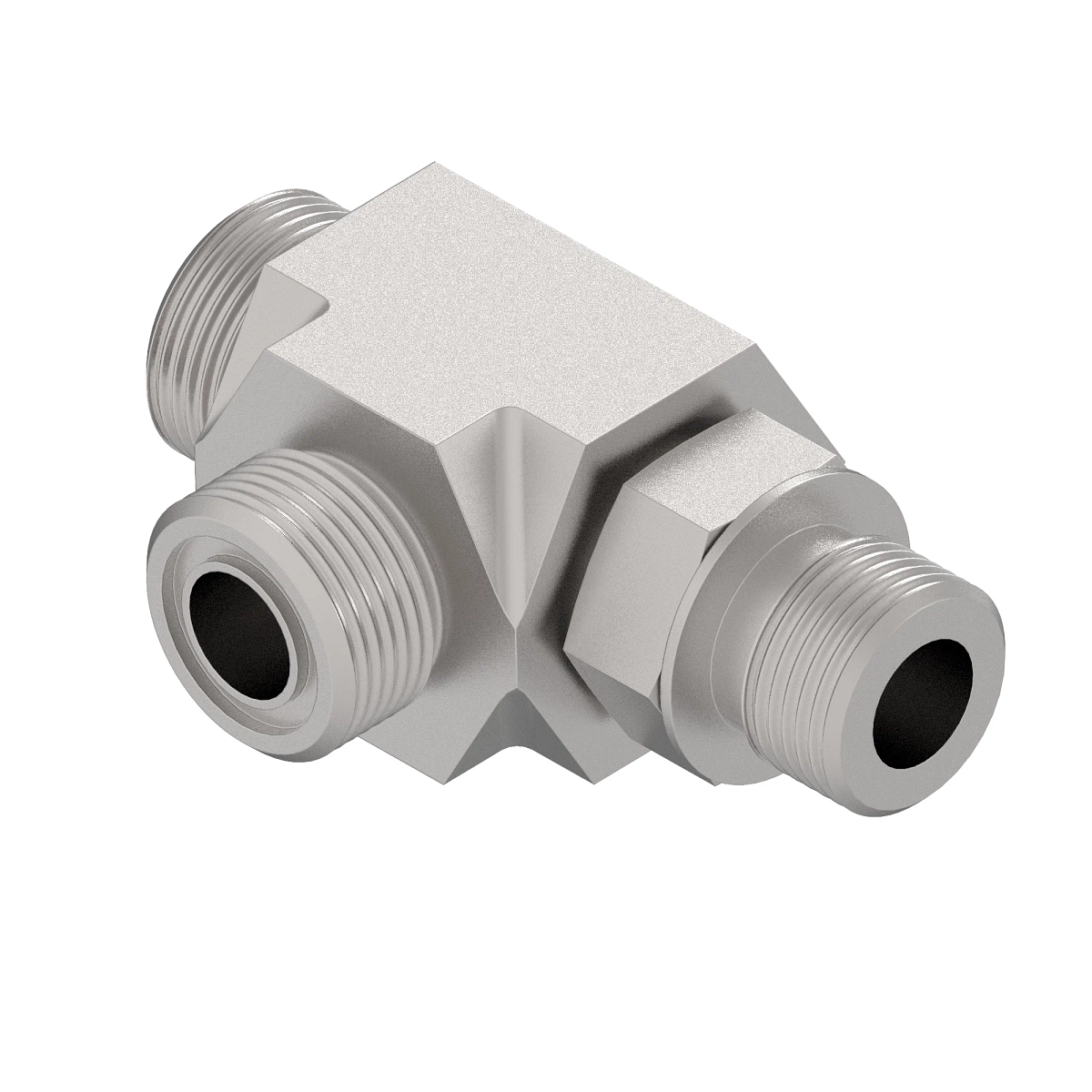 Run Tee, Flat Sealing Face, W/Met Hex