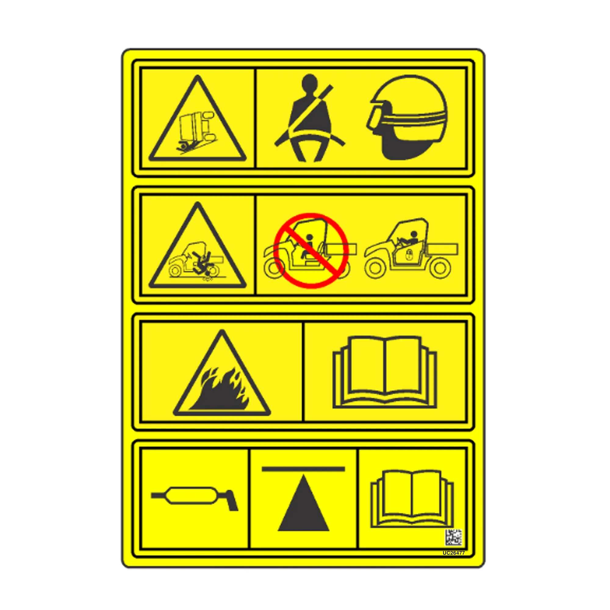 John Deere Safety Sign, Firewall Warning, Right Side - UC26477