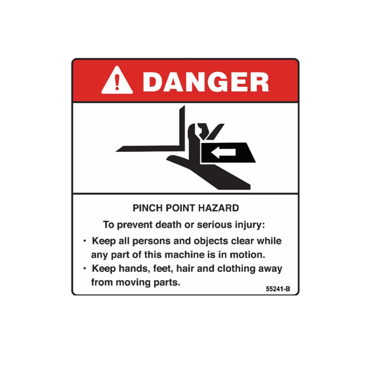 Label, Danger Pinch Point, Nlm 5524
