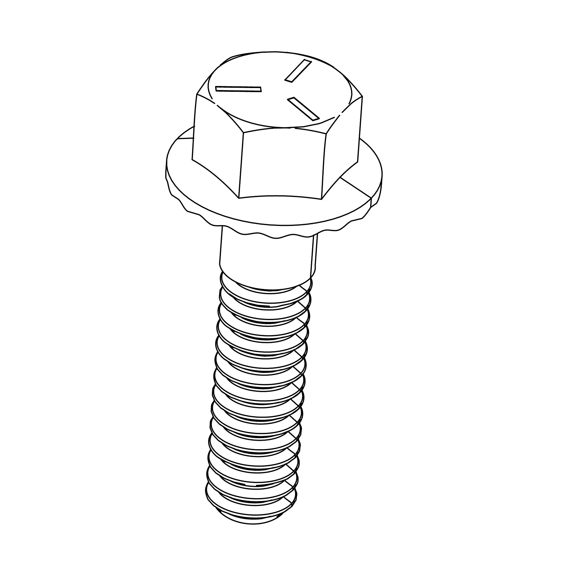 John Deere Hagie Hexagonal Head Flanged Bolt, 1/4" X 1" - 5HG470231