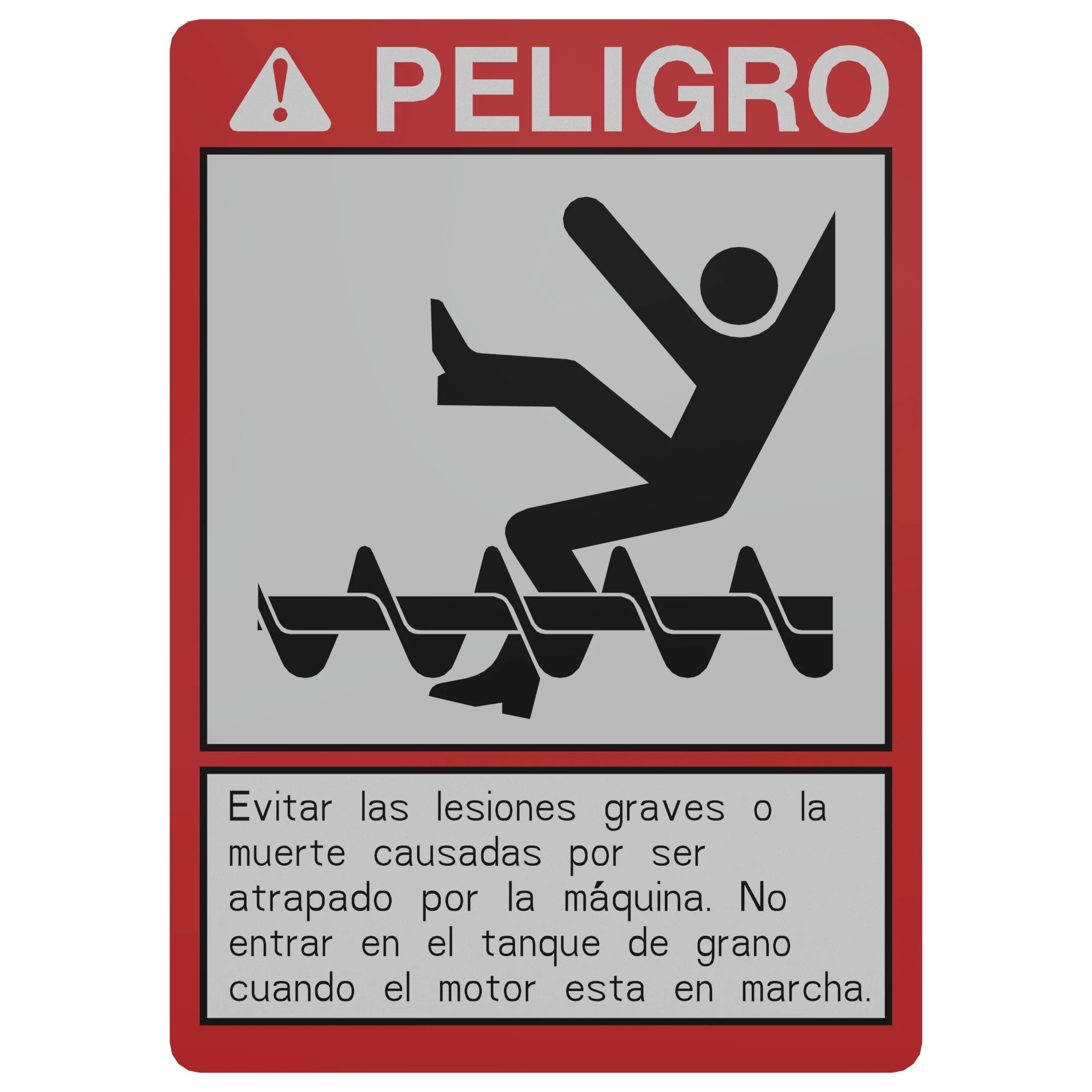 John Deere Spanish Grain Tank Danger Sign - H209533