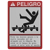 John Deere Spanish Grain Tank Danger Sign - H209533