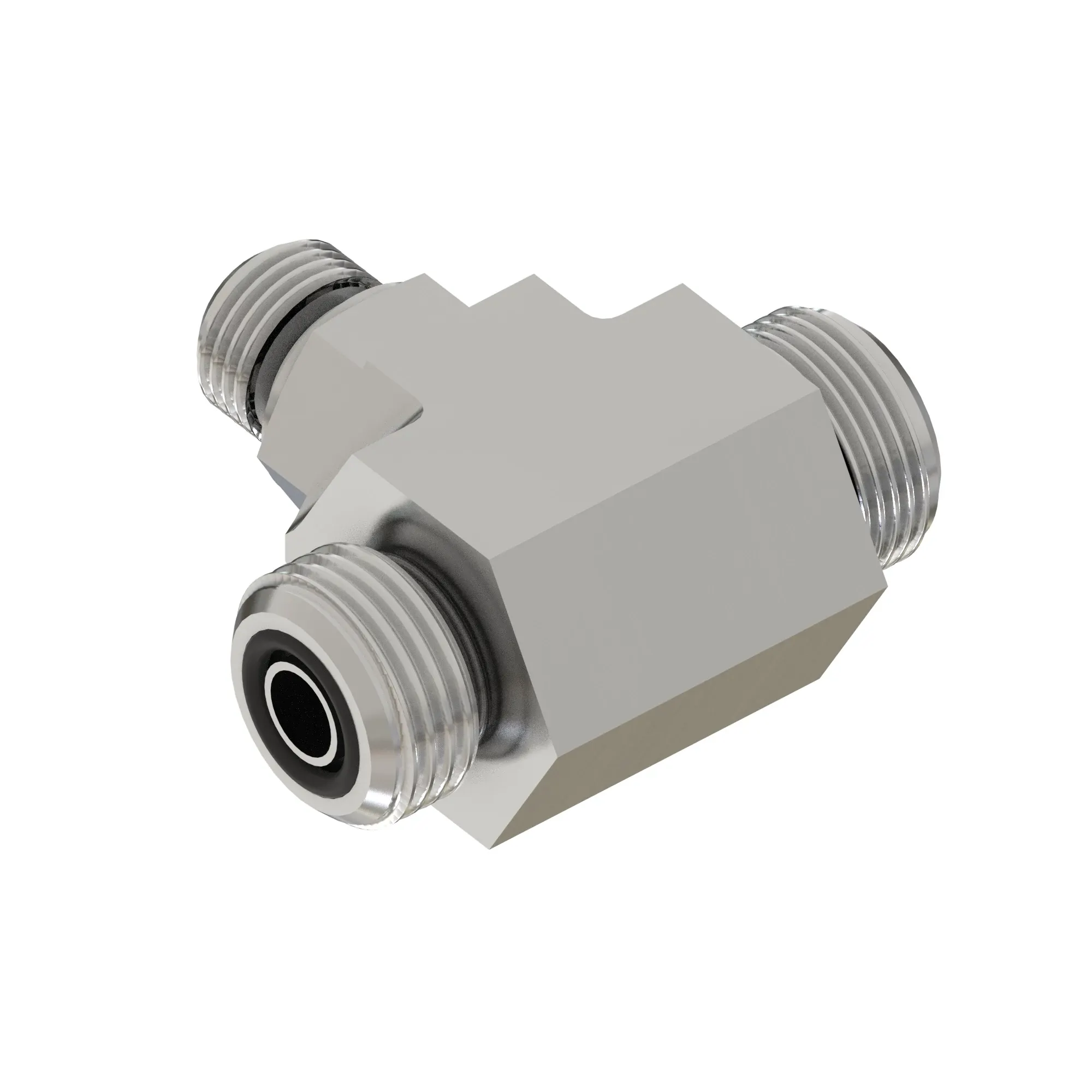 ADJUSTABLE STUD BRANCH TEE ORFS, -06 X -06 X M12