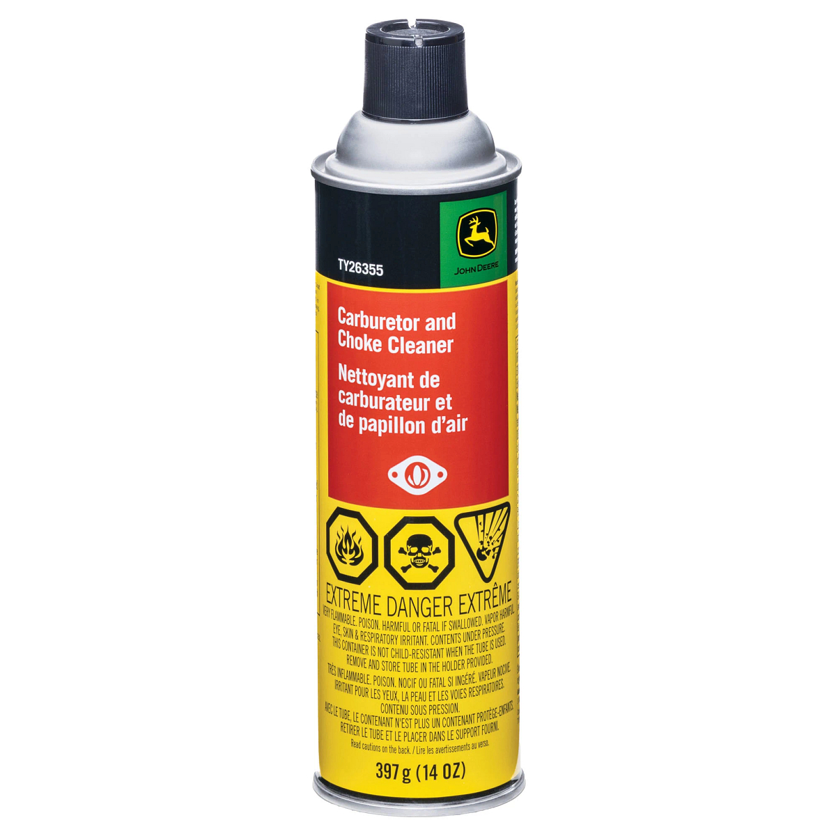 John Deere Carburetor and Choke Cleaner, 397 gram (14 Oz) - TY26355