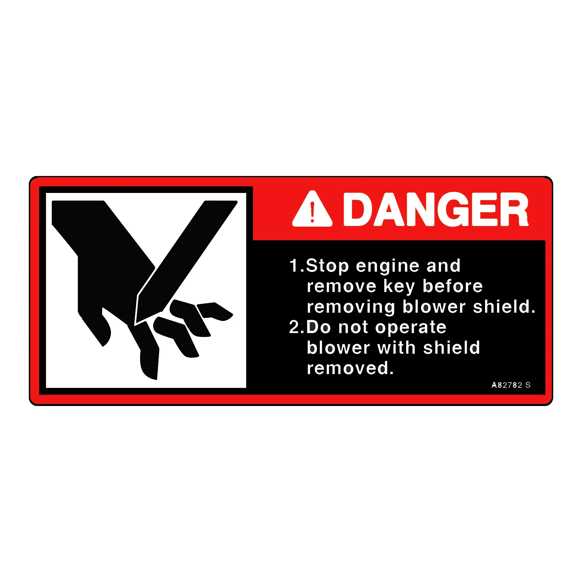 John Deere Safety Sign, Mechanical Cut Danger - A82782