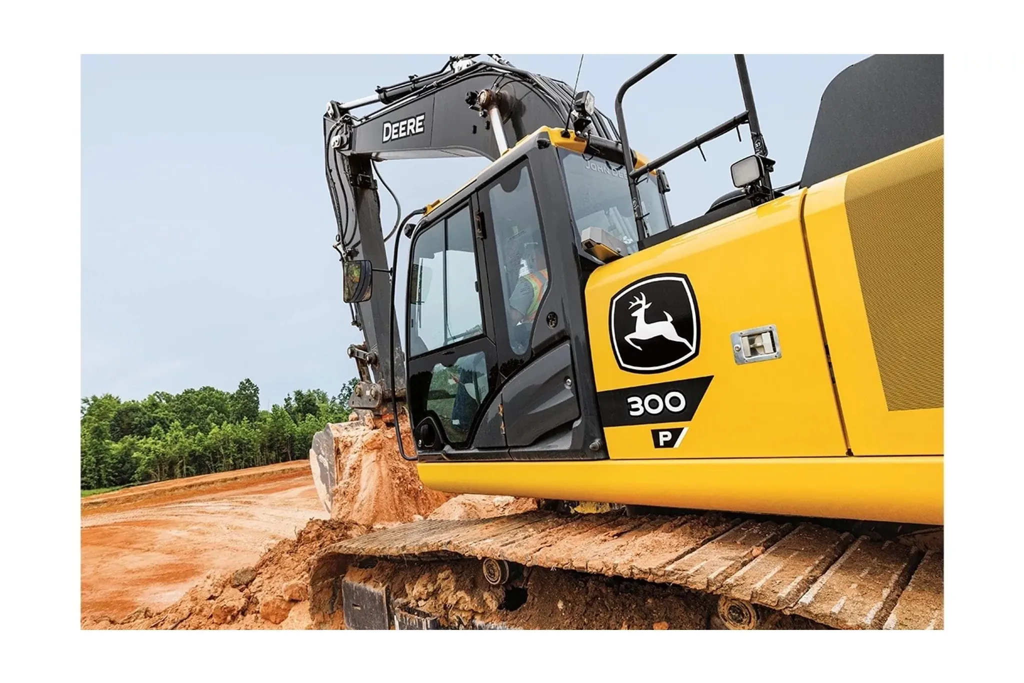 300 P-Tier Large Dozer with a close up of a yellow bulldozer on a dirt road