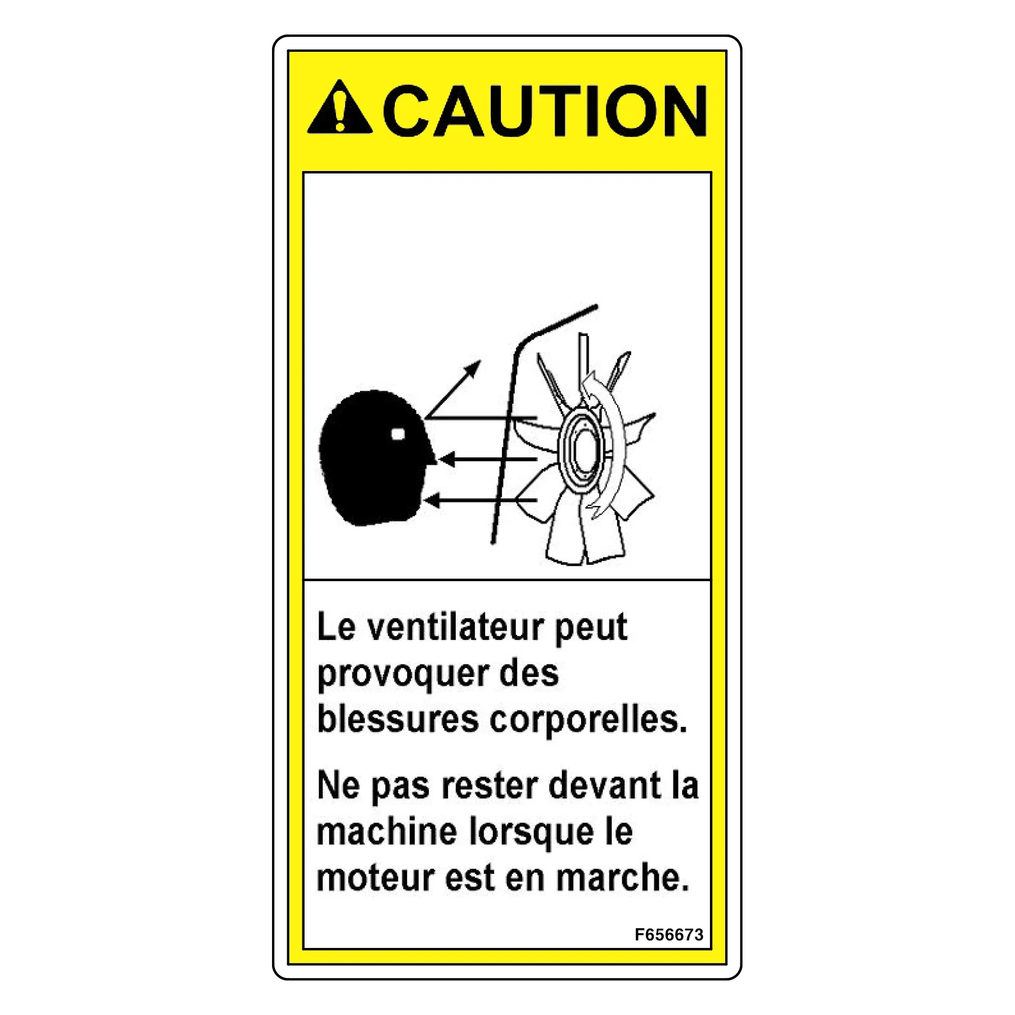 John Deere Label, Danger of Blowing Fan - F656673