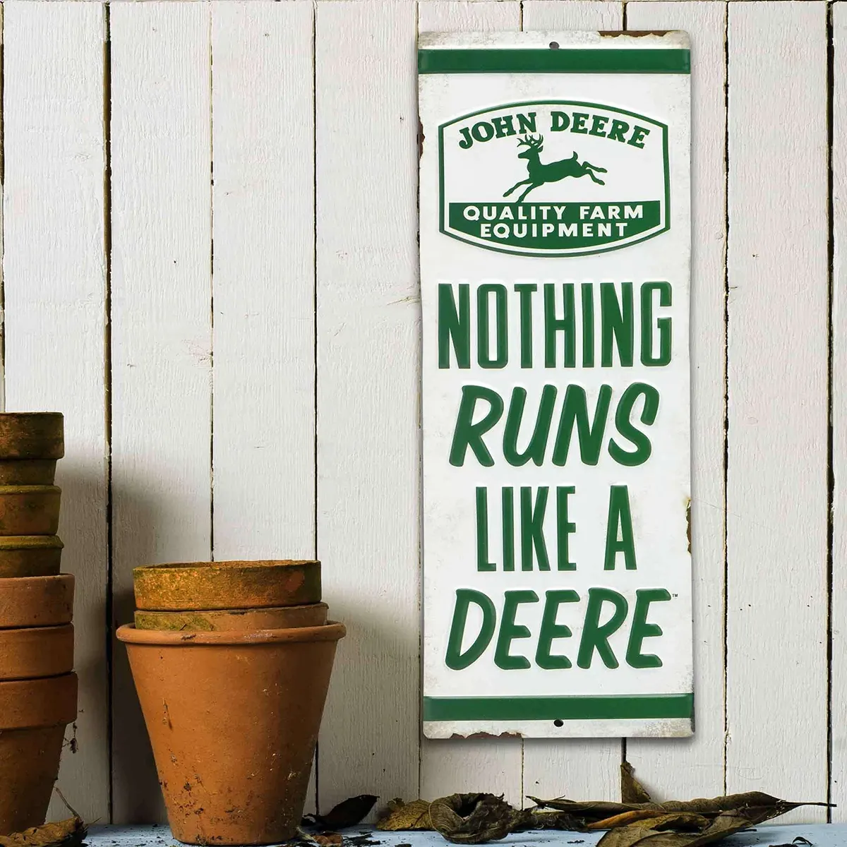 Nothing Runs Like a Deere Metal Sign