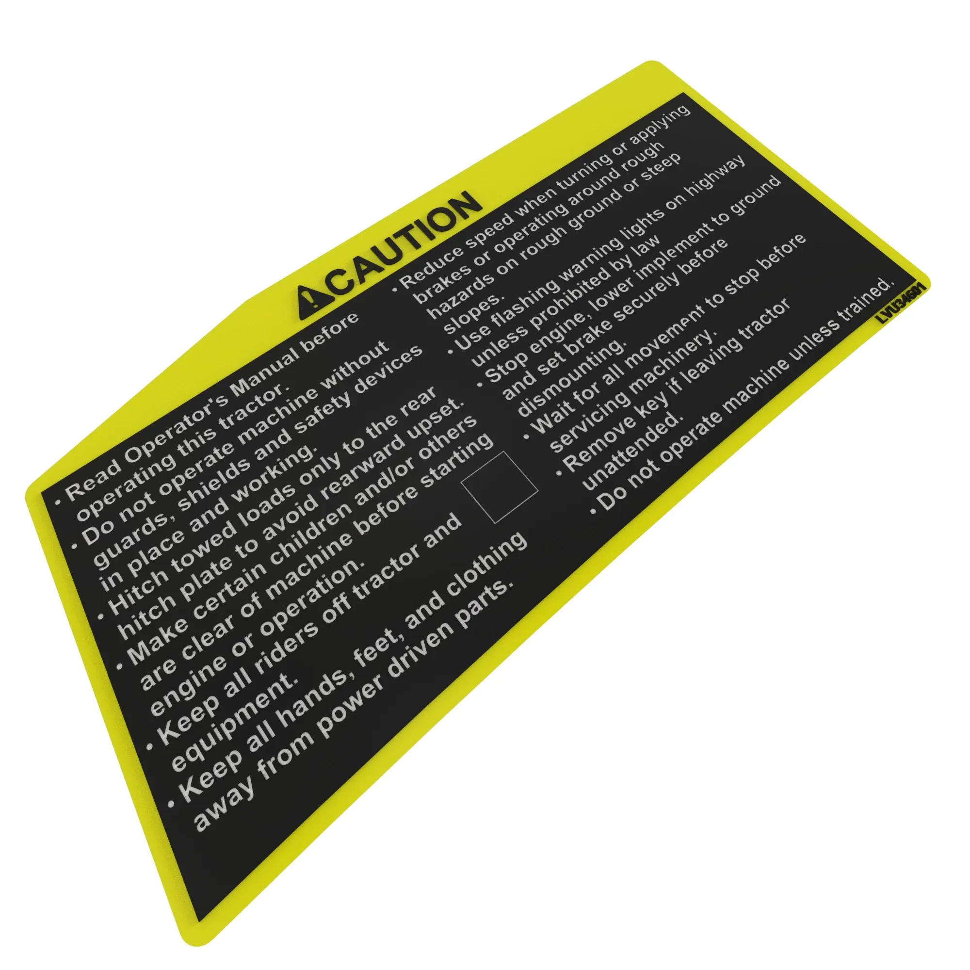 John Deere Caution Label - LVU34601