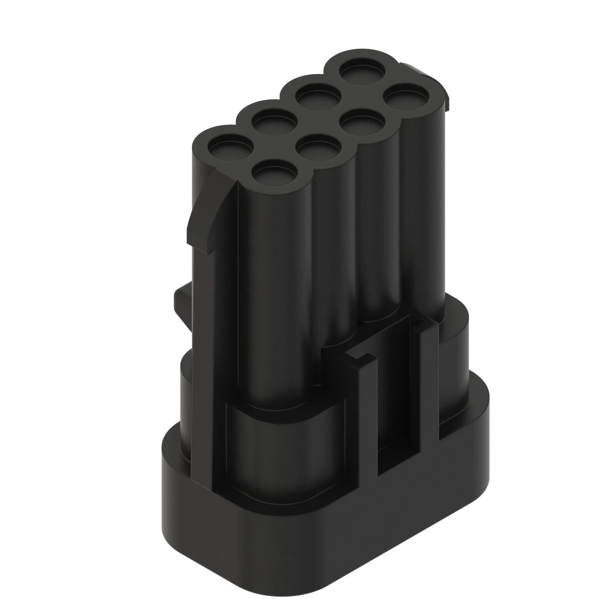 John Deere Black Internal Electrical Connector Housing, 8 Cavities - 57M7264