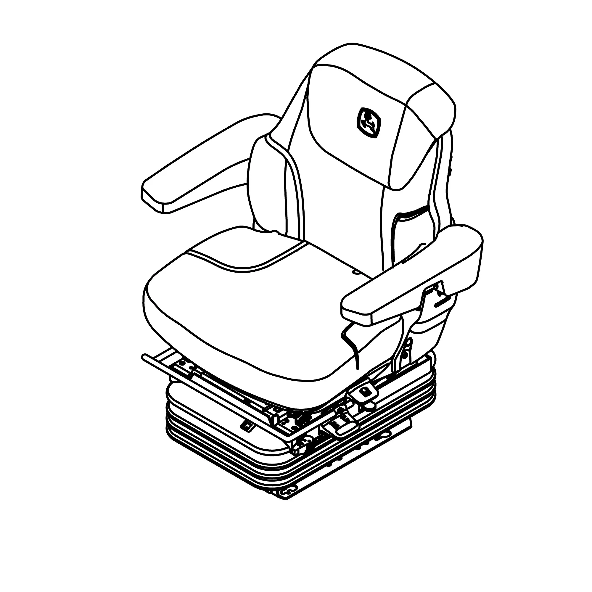 John Deere Air Suspended Seat with Armrest - AL226174