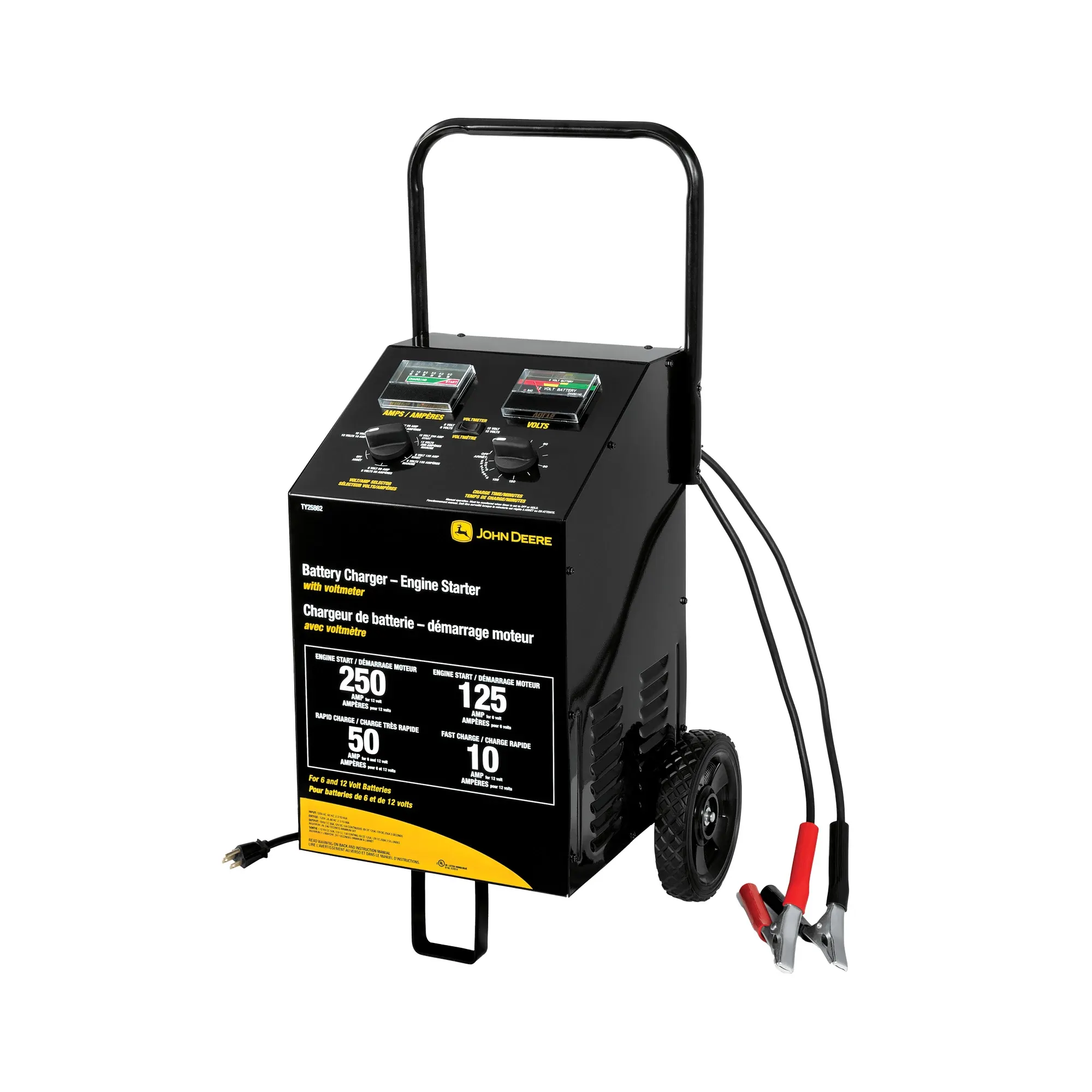 250/50/10 Amp manual wheel charger with tester