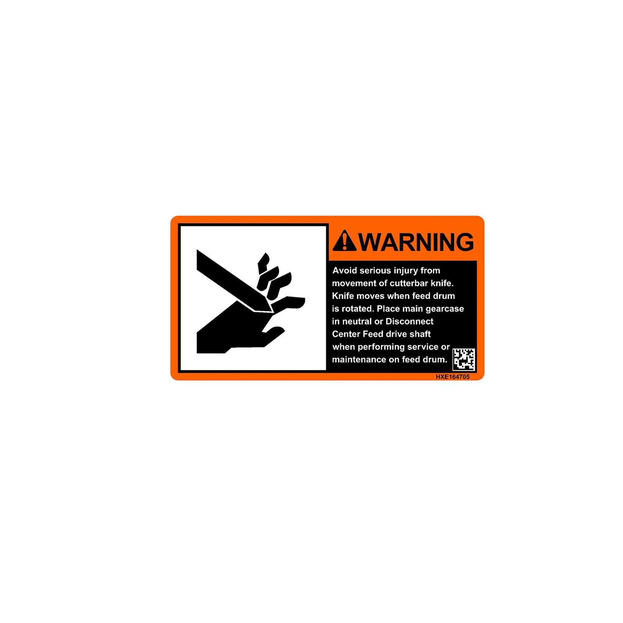 John Deere Cutterbar Safety Sign - HXE164705